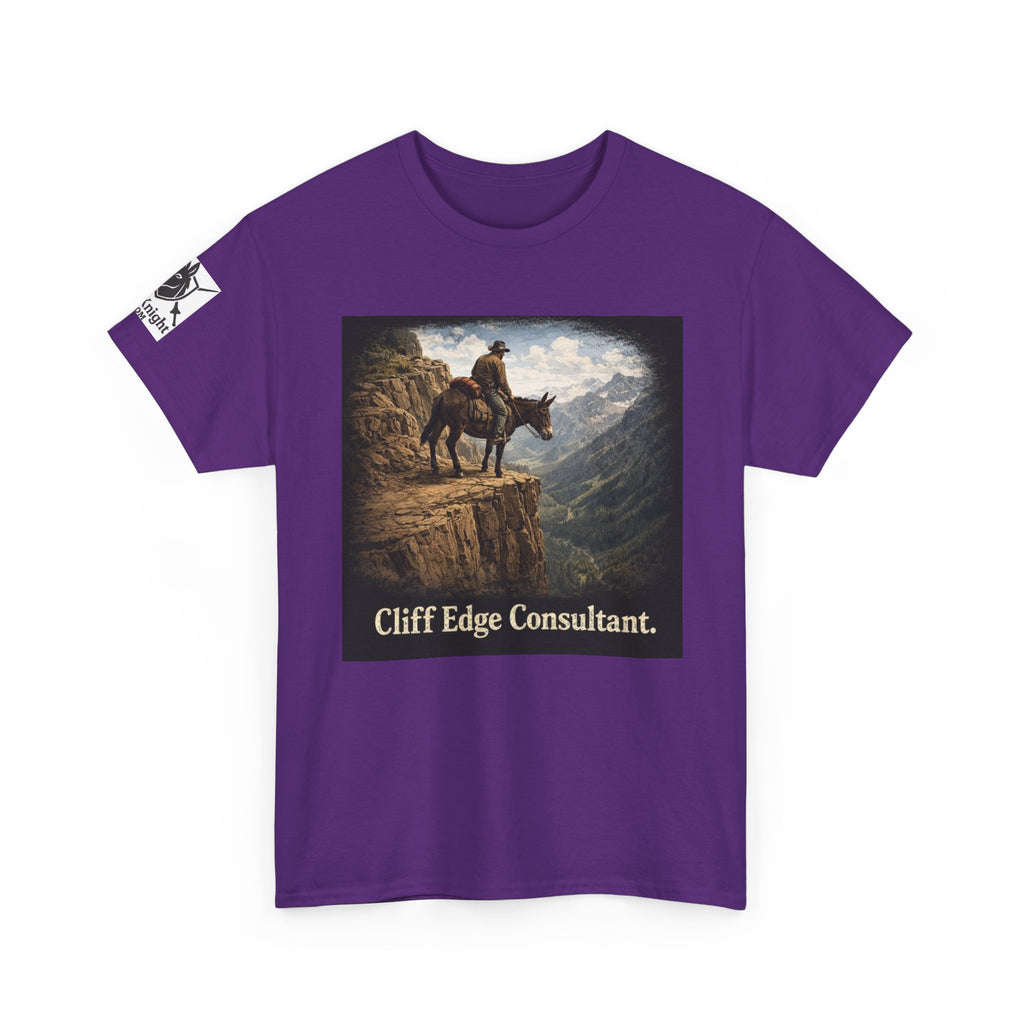 Mule Cliff Edge Consultant T-Shirt — Cowboy Landscape Graphic Tee
