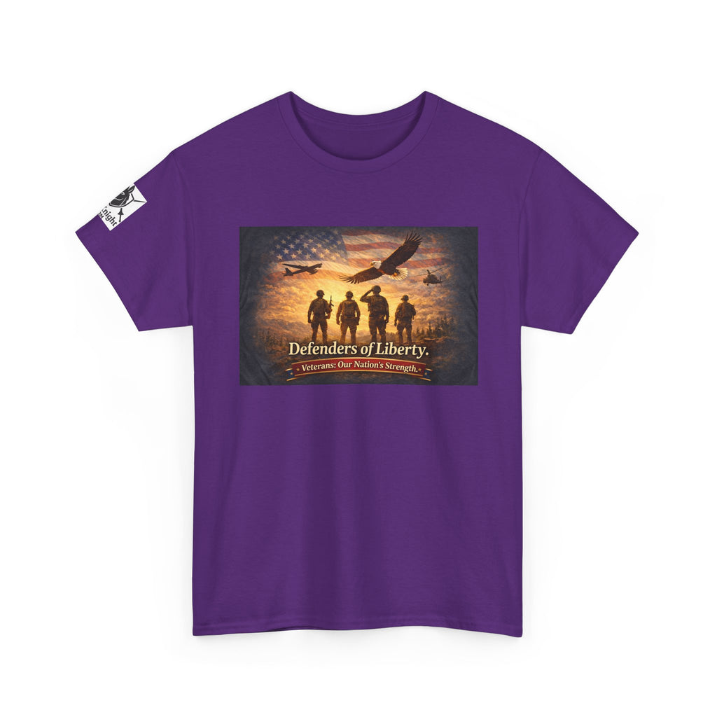 USA Flag Graphic Tee - "Defenders of Liberty -Veterans our nations strength!"