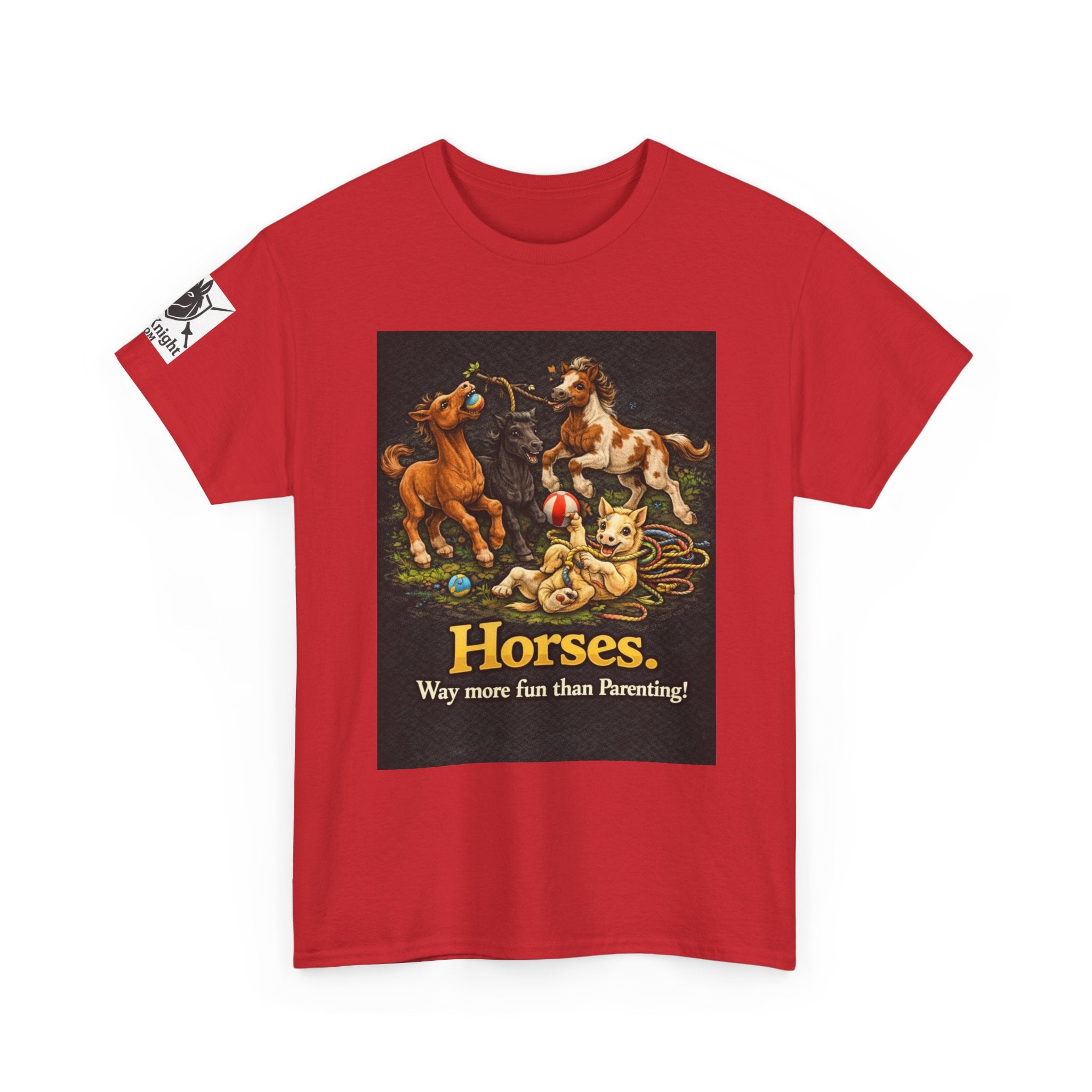 Horse lover shirt.  Horses.  Way more fun than Parenting! Teeshirt funny