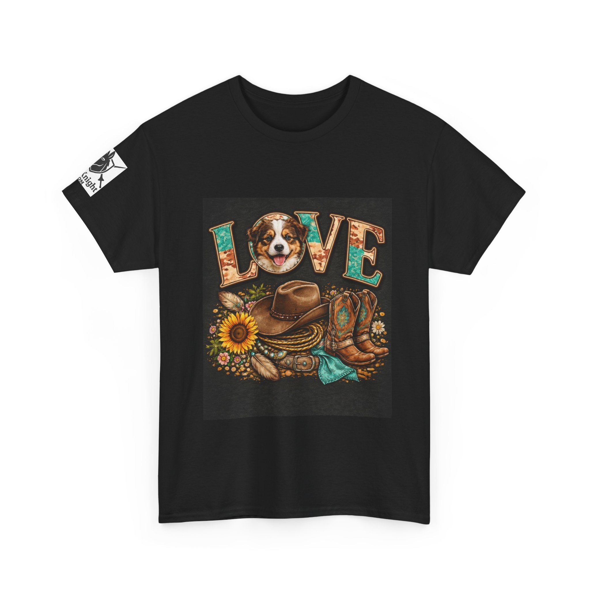 Western rider Love Puppies— Cowgirl western Graphic Tee