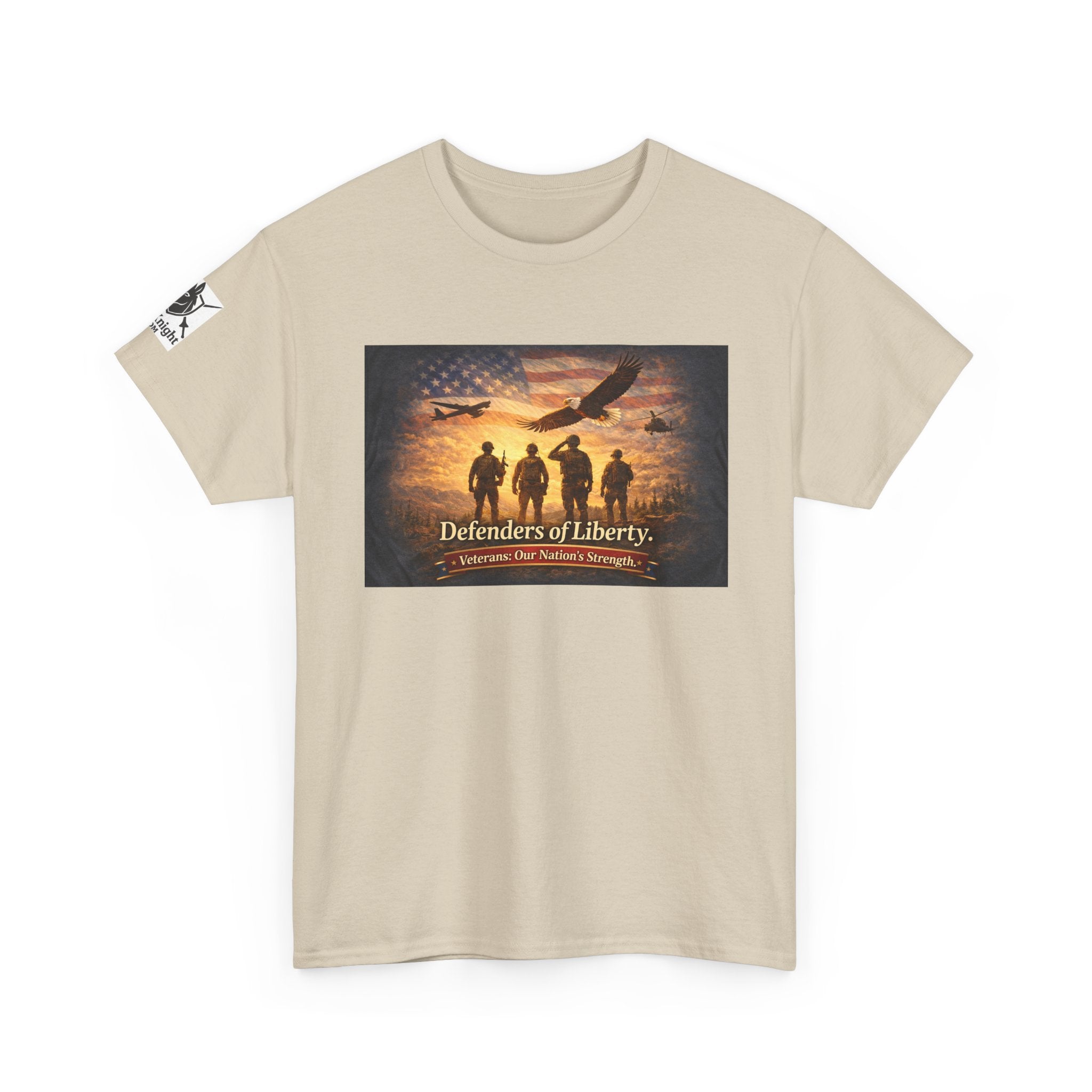 USA Flag Graphic Tee - "Defenders of Liberty -Veterans our nations strength!"