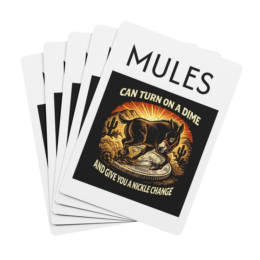 Poker Playing Cards — 'Mules Can Turn on a Dime' Retro Western Deck