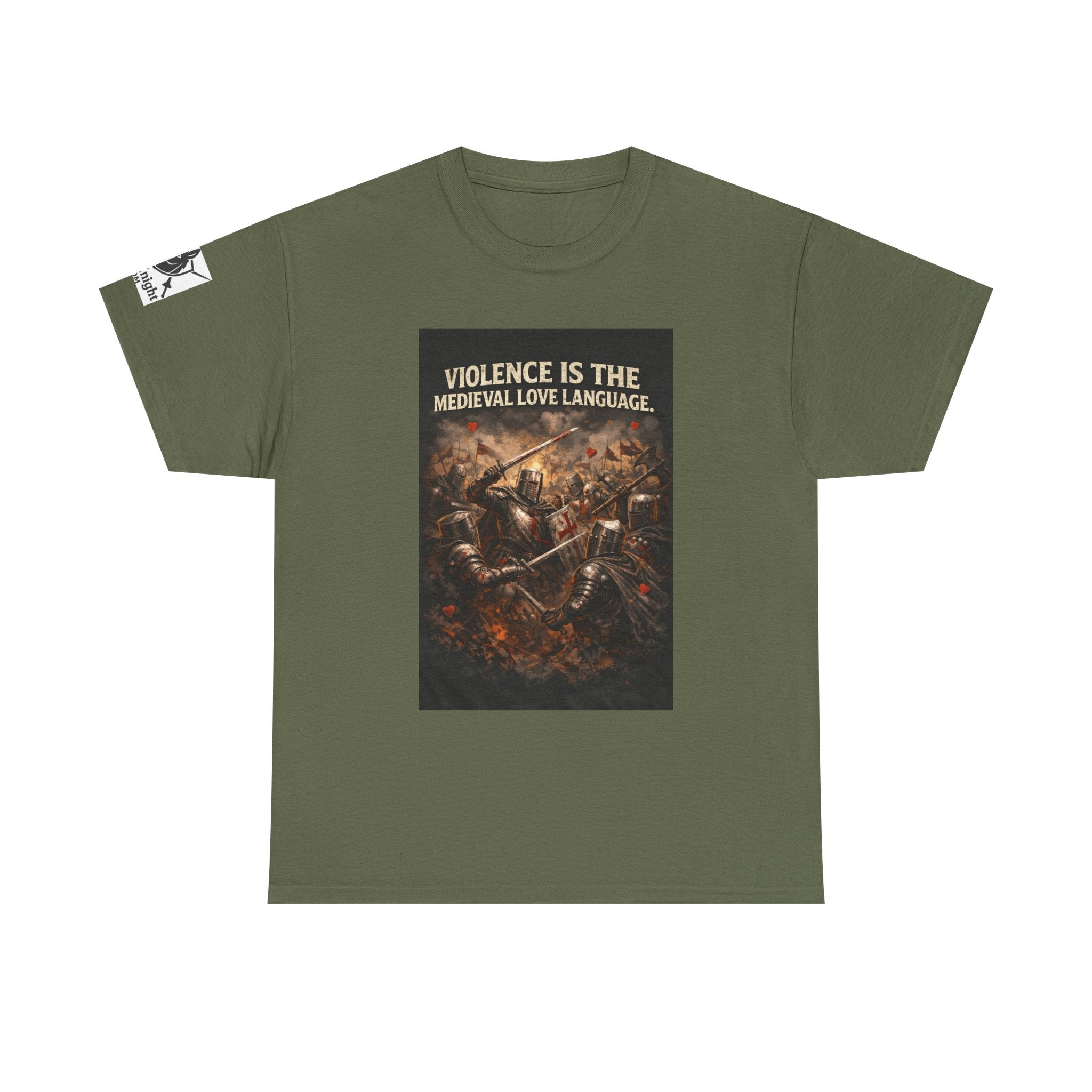 Medieval Battle T‑Shirt — "Violence Is the Medieval Love Language" Graphic Tee