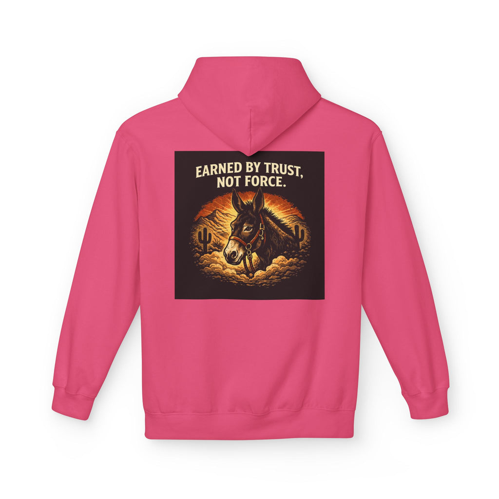 Cowboy Horse Hoodie — "Earned by Trust, Not Force" Western Ranch Pullover