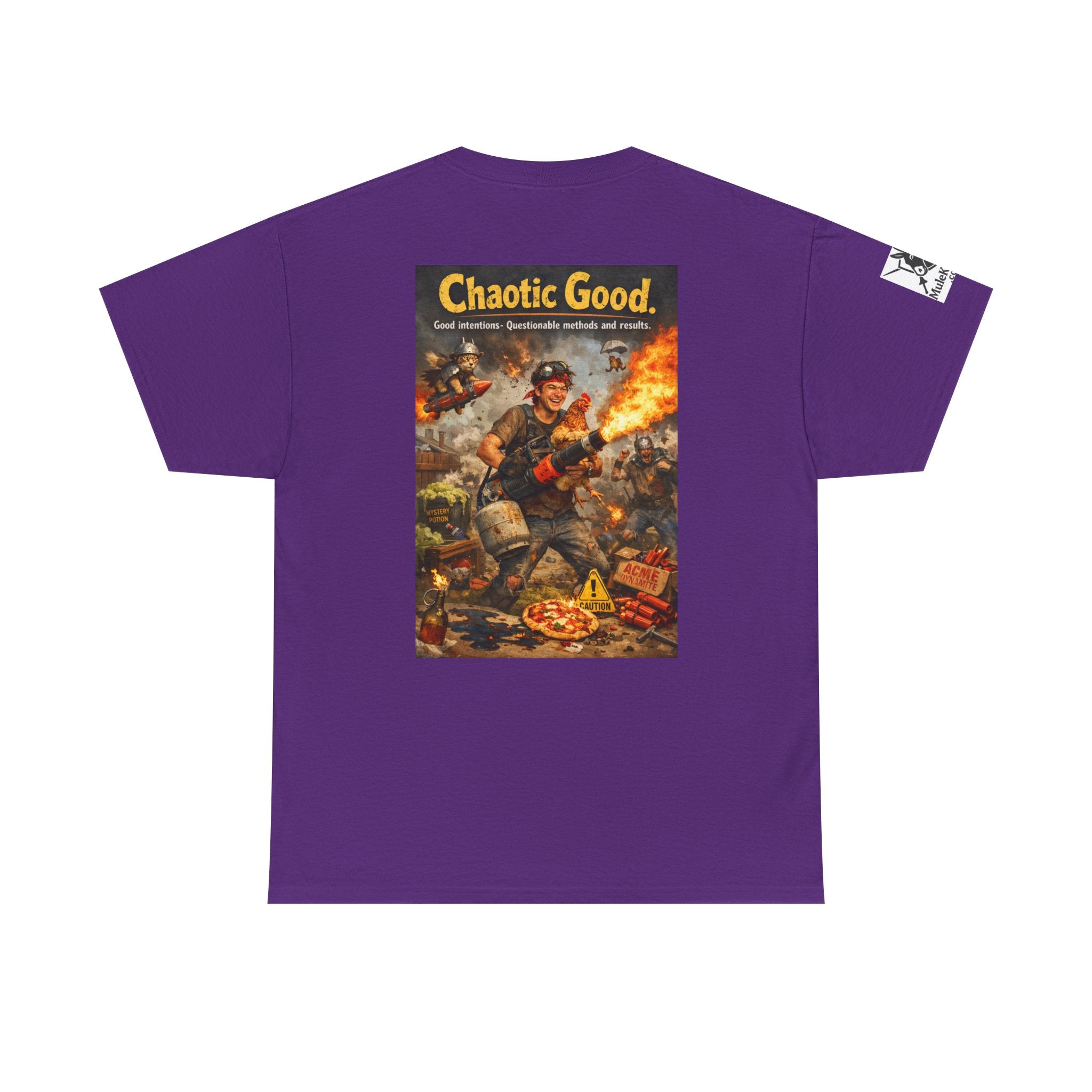 Gaming Tee— “Chaotic Good.  Good inentions, Questionable methods and results." Funny tee