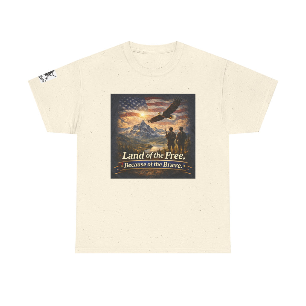 USA Flag Graphic Tee - "Land of the Free -Because of the Brave!"
