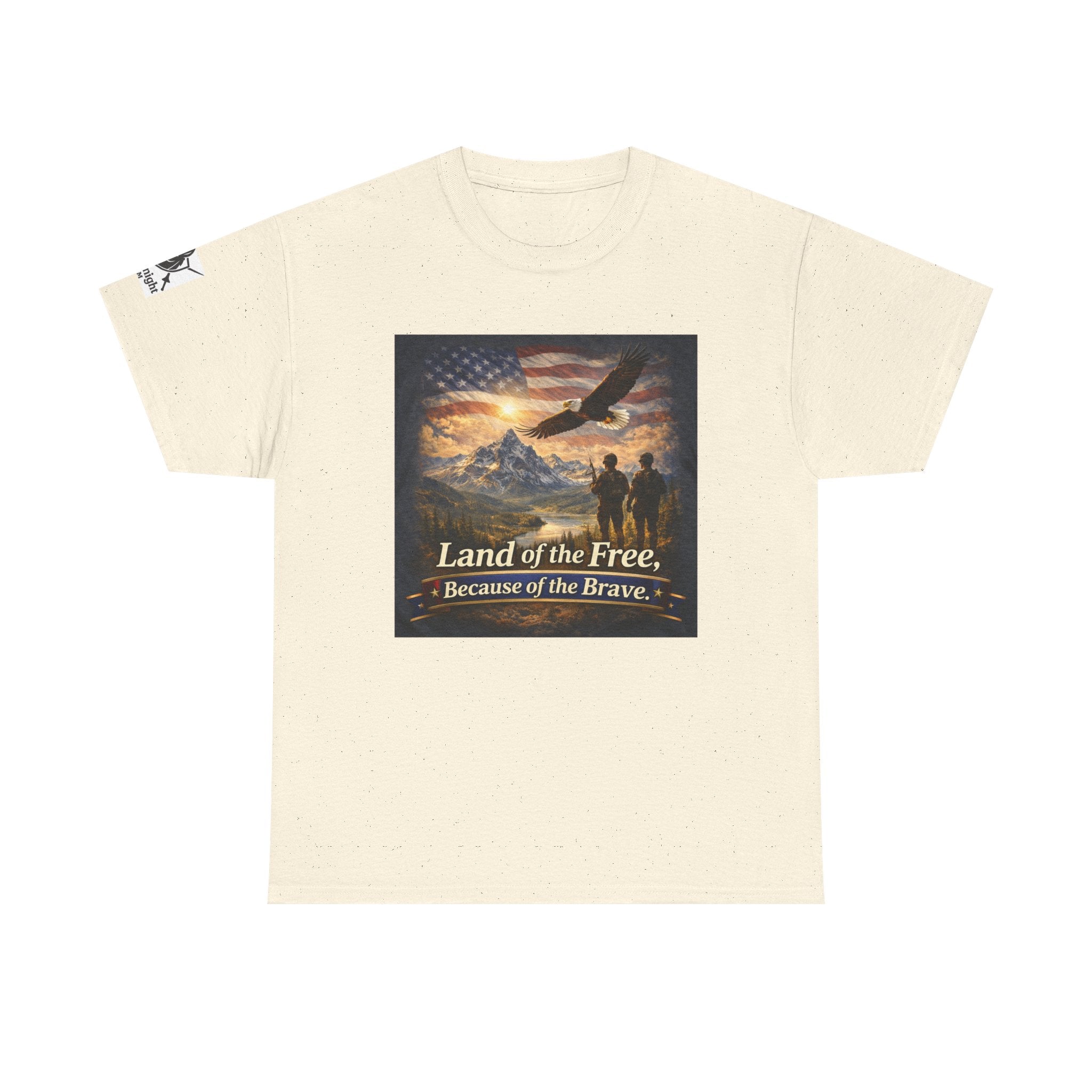 USA Flag Graphic Tee - "Land of the Free -Because of the Brave!"