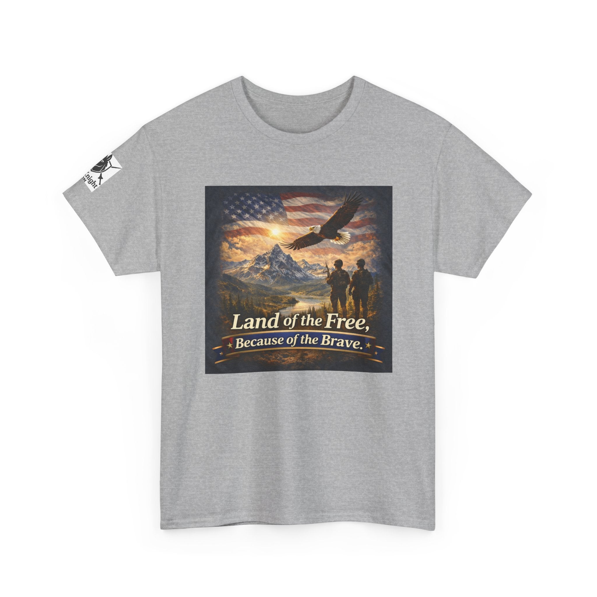 USA Flag Graphic Tee - "Land of the Free -Because of the Brave!"