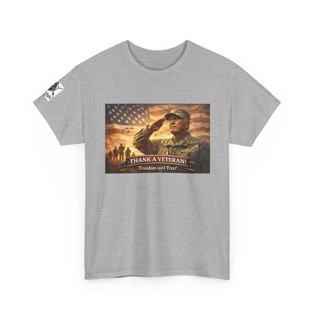 USA Flag Graphic Tee - "Freedom isnt Free  Thank a Vet!"