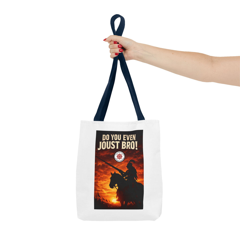 Do You Even Joust Bro! Tote Bag – Medieval Knight Silhouette Sunset Tote for Renaissance Fair Fans