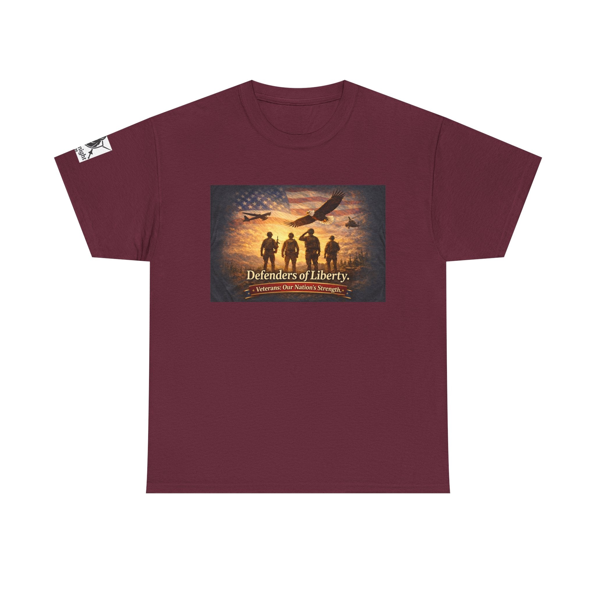 USA Flag Graphic Tee - "Defenders of Liberty -Veterans our nations strength!"