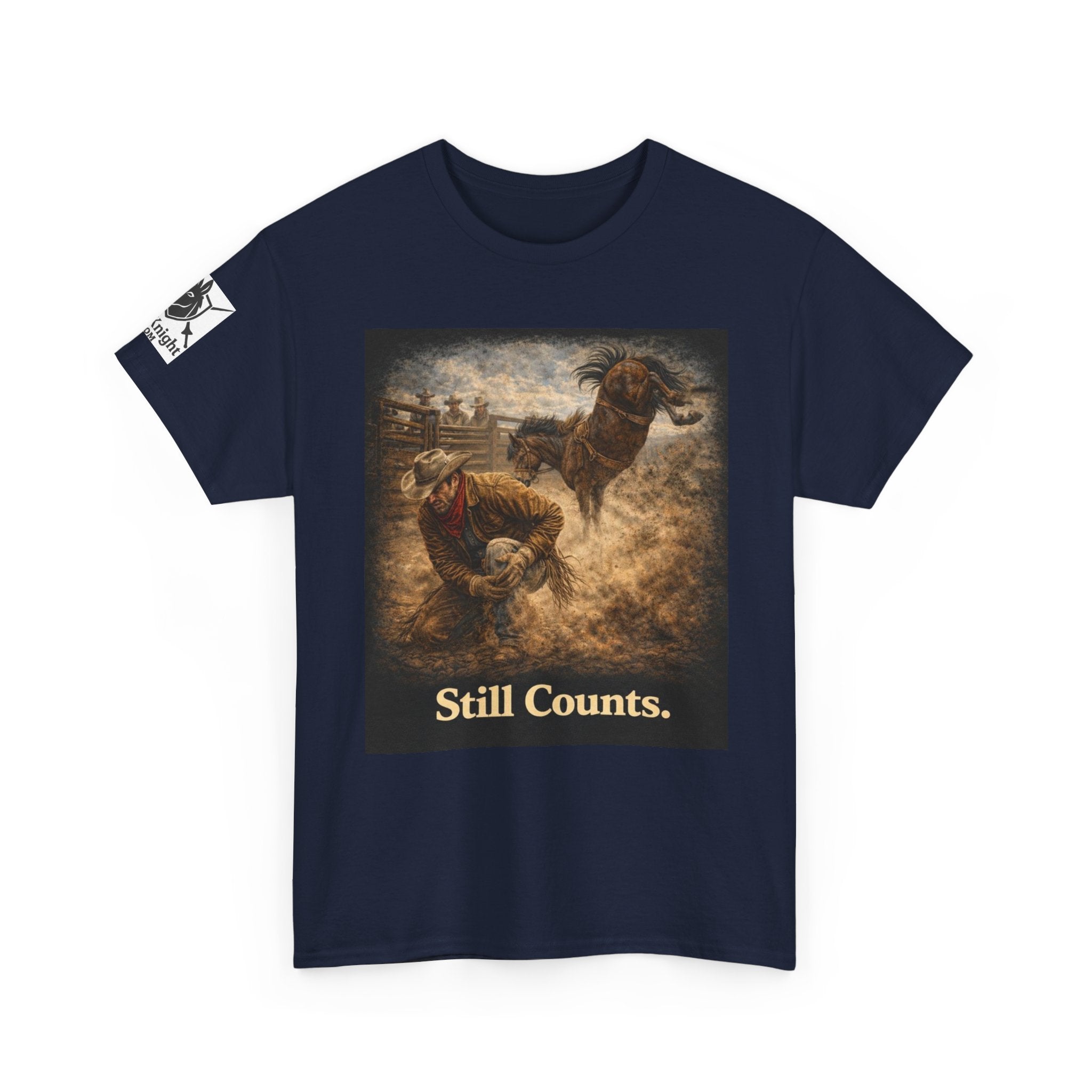 Rodeo Still Counts T-Shirt — Cowboy Landscape Graphic Tee