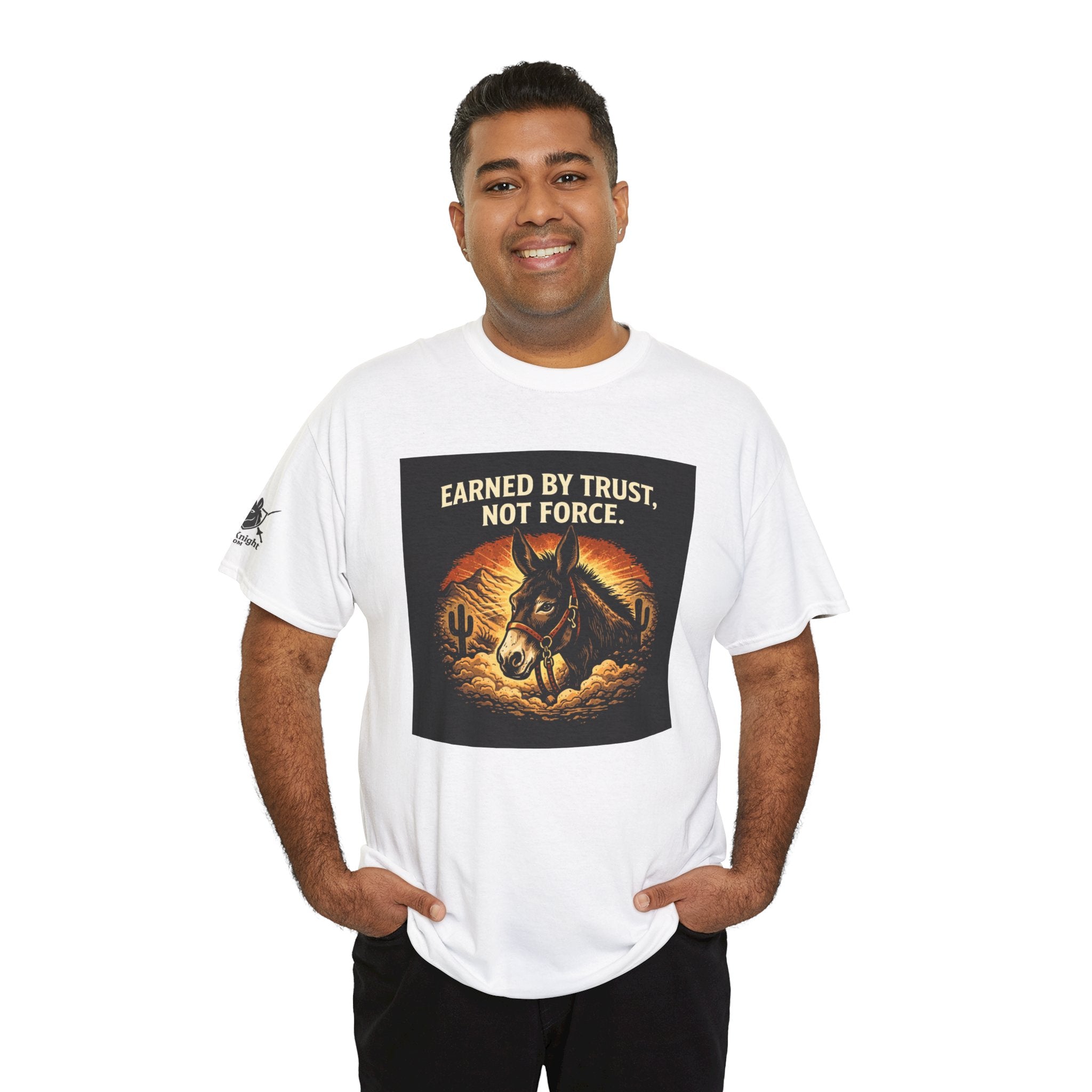 Earned by Trust Not Force Tee — Western Horse Graphic T‑Shirt