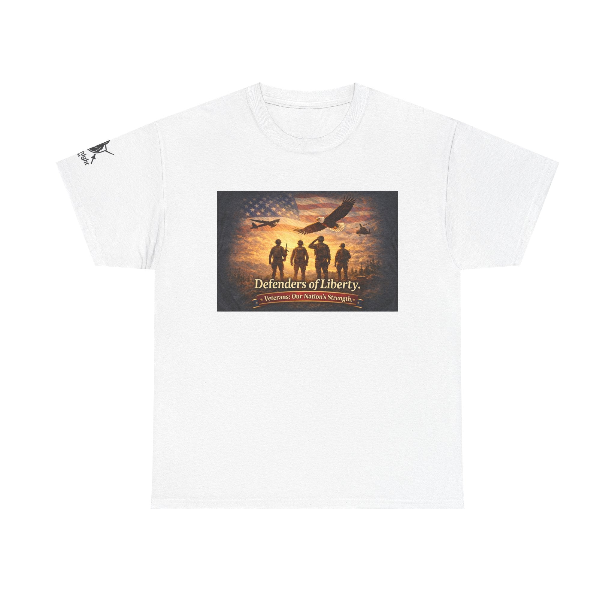 USA Flag Graphic Tee - "Defenders of Liberty -Veterans our nations strength!"