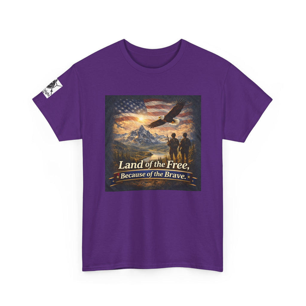 USA Flag Graphic Tee - "Land of the Free -Because of the Brave!"