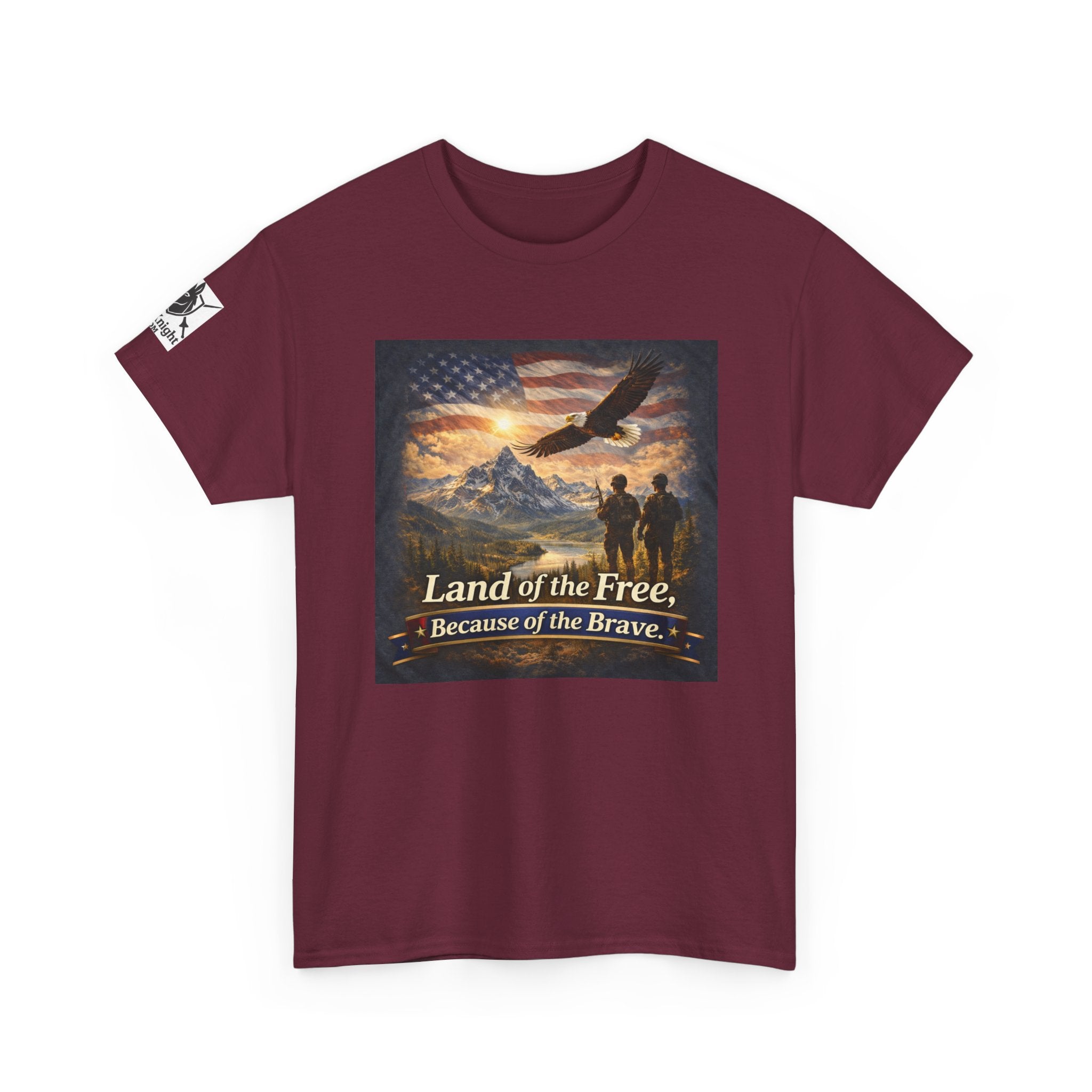 USA Flag Graphic Tee - "Land of the Free -Because of the Brave!"