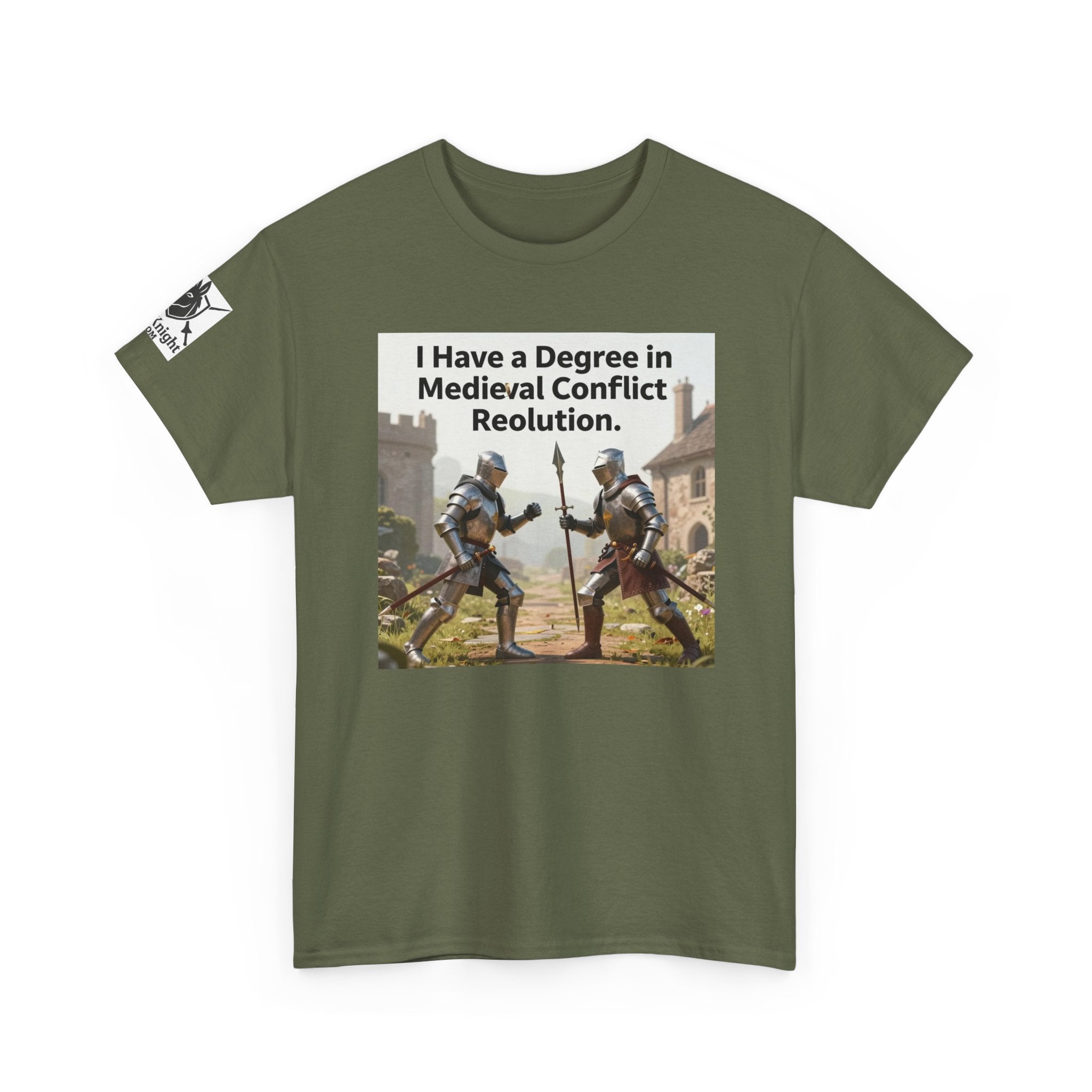 Medieval Conflict Resolution T-Shirt — Funny Knight Diploma Tee