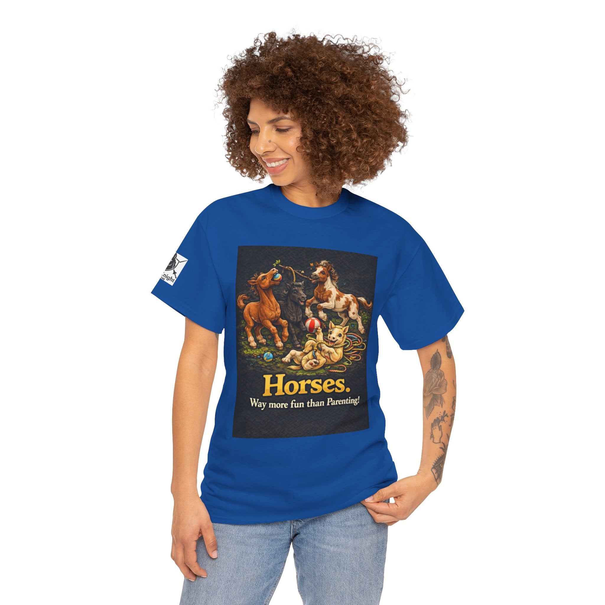 Horse lover shirt.  Horses.  Way more fun than Parenting! Teeshirt funny