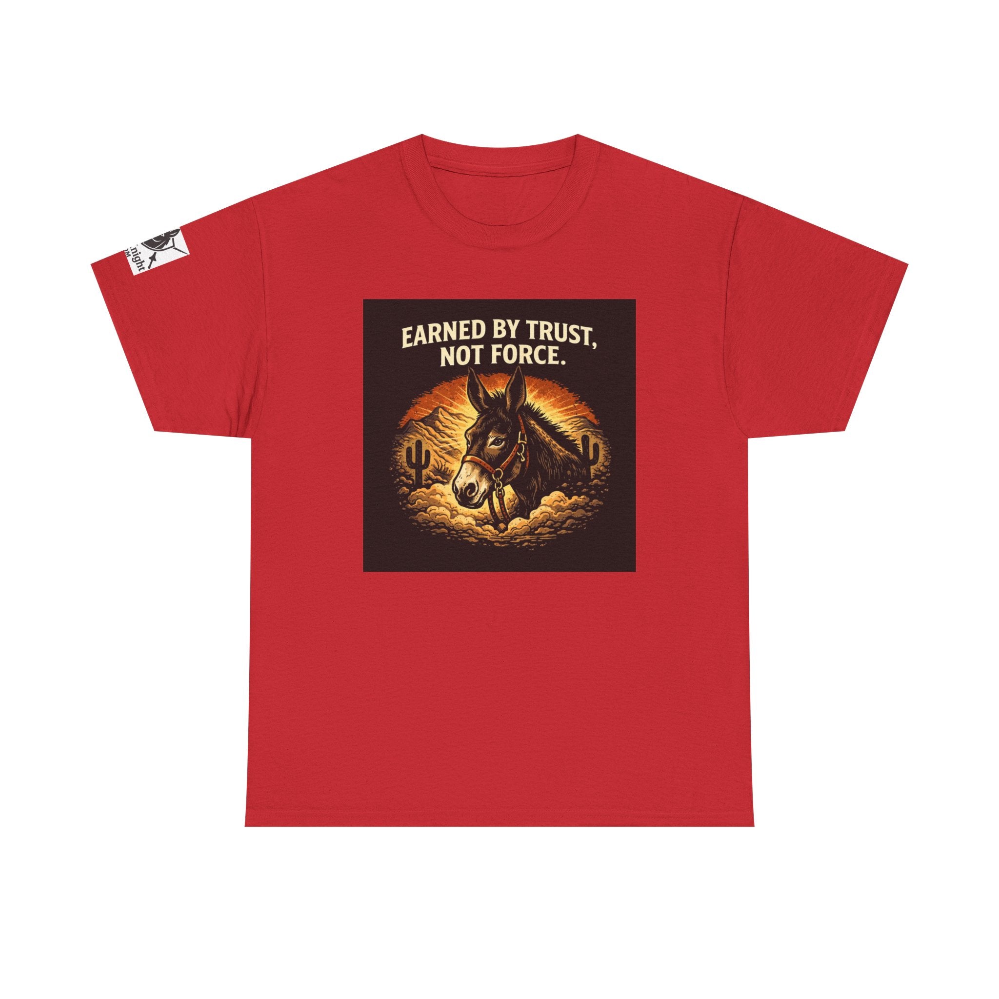 Earned by Trust Not Force Tee — Western Horse Graphic T‑Shirt