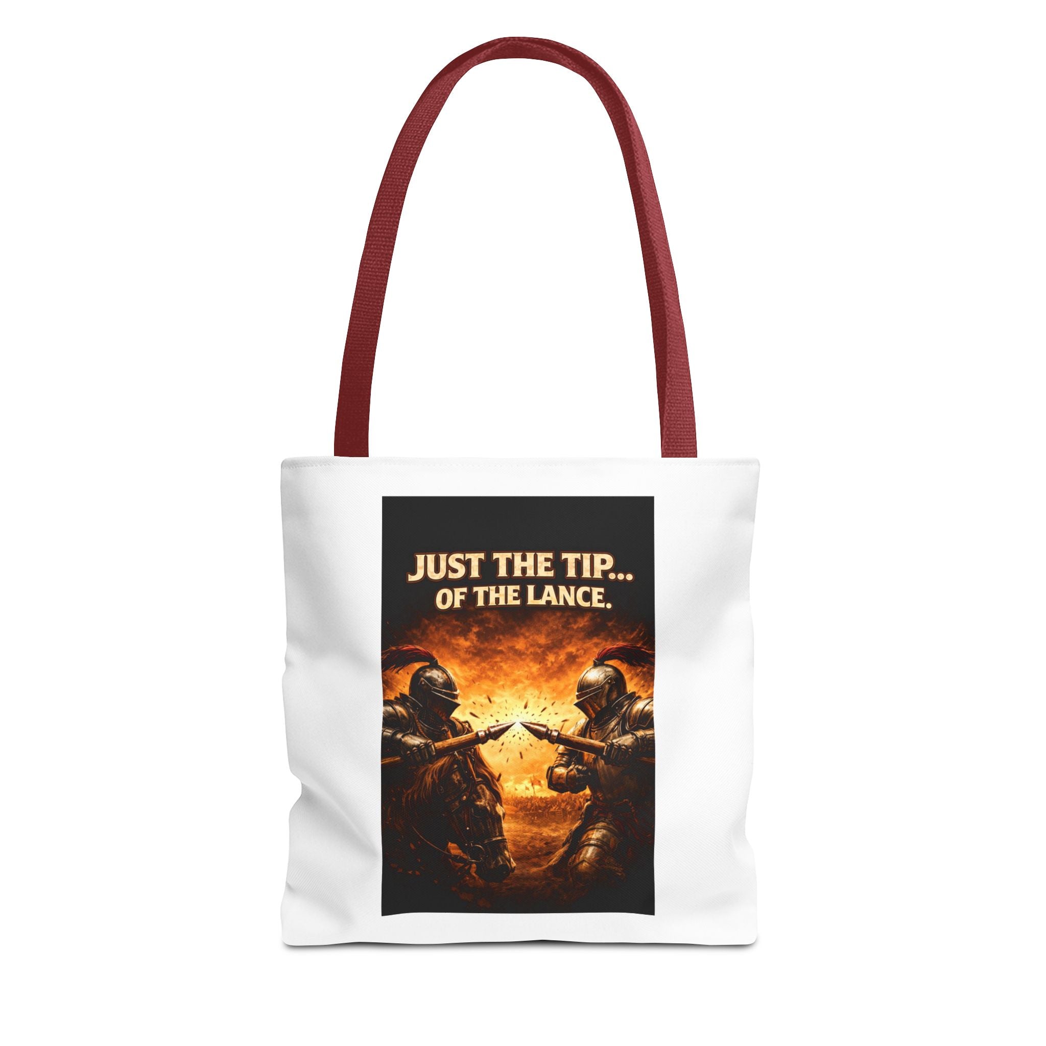 Tote Bag — "Just the Tip of the Lance" Medieval Knight Graphic Tote