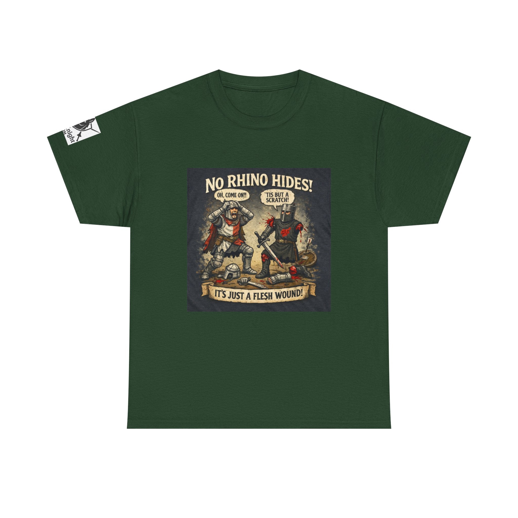 No Rhino Hides Tis but a scratch T-Shirt — Funny Knight Tee