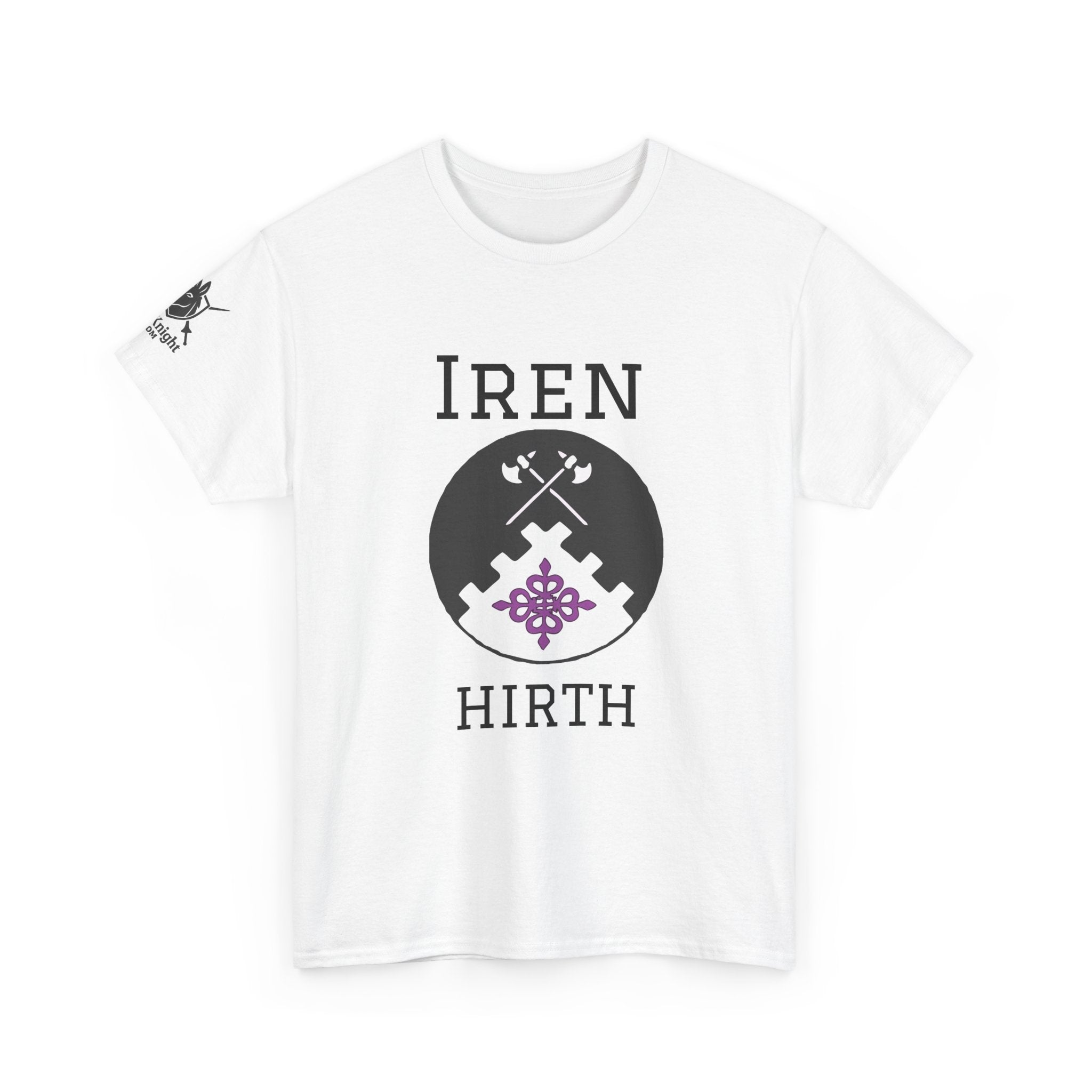 Iren Hirth Crest T-Shirt — Viking/Medieval Axes Emblem Tee