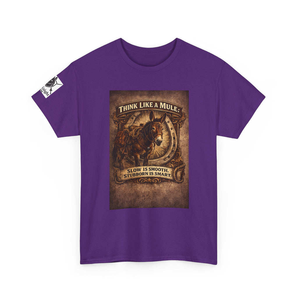 Think Like a Mule T-Shirt – Rustic Horseshoe Cowboy Western Tee