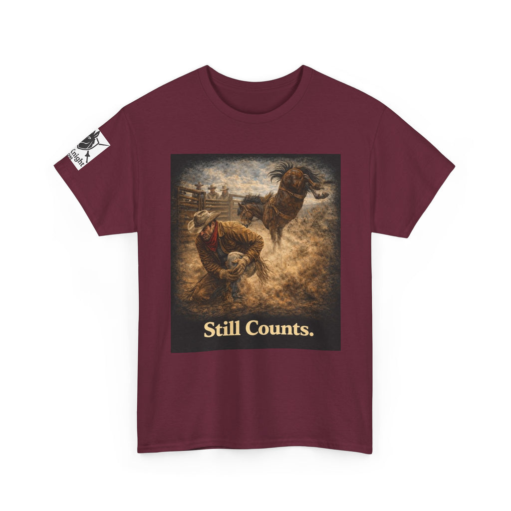 Rodeo Still Counts T-Shirt — Cowboy Landscape Graphic Tee