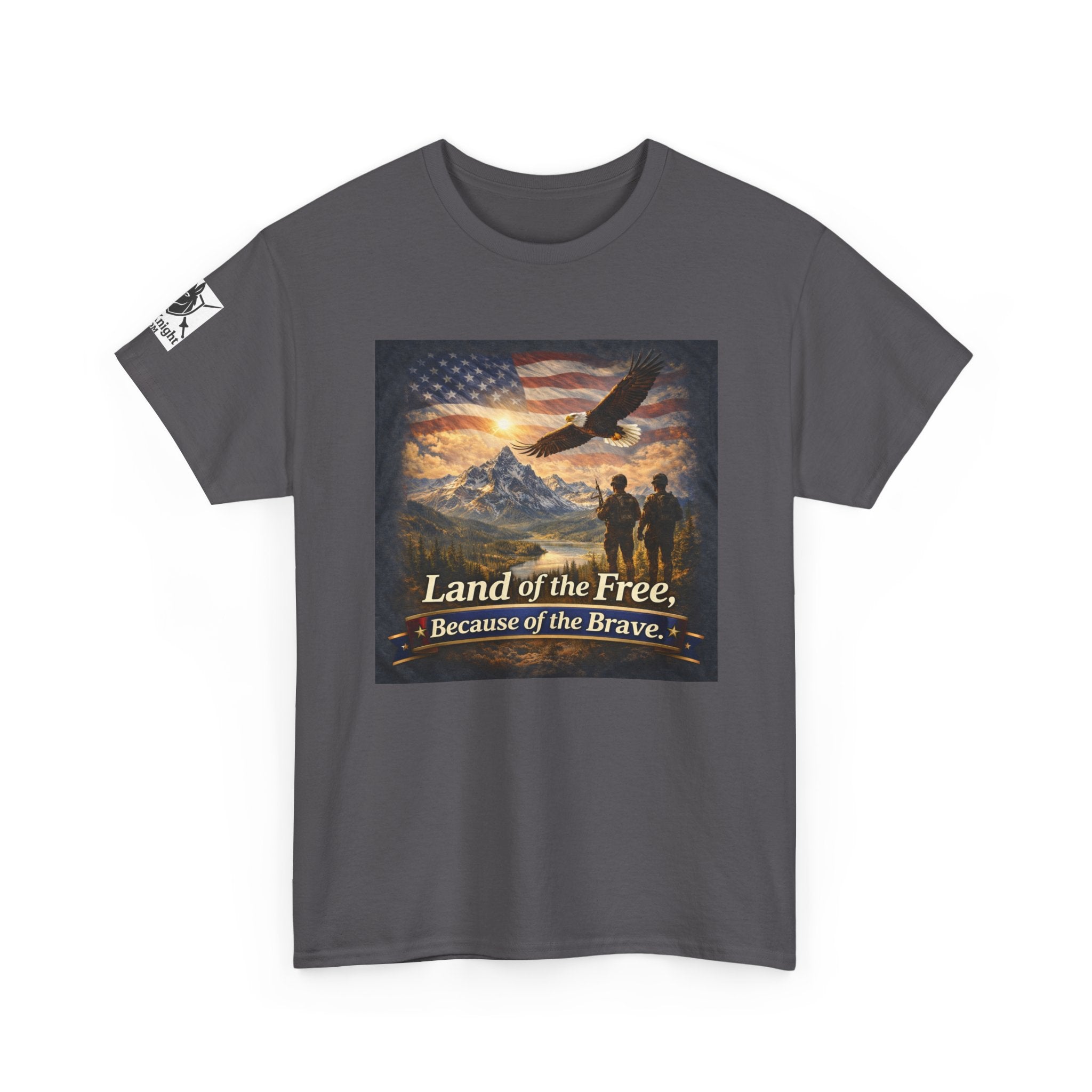 USA Flag Graphic Tee - "Land of the Free -Because of the Brave!"