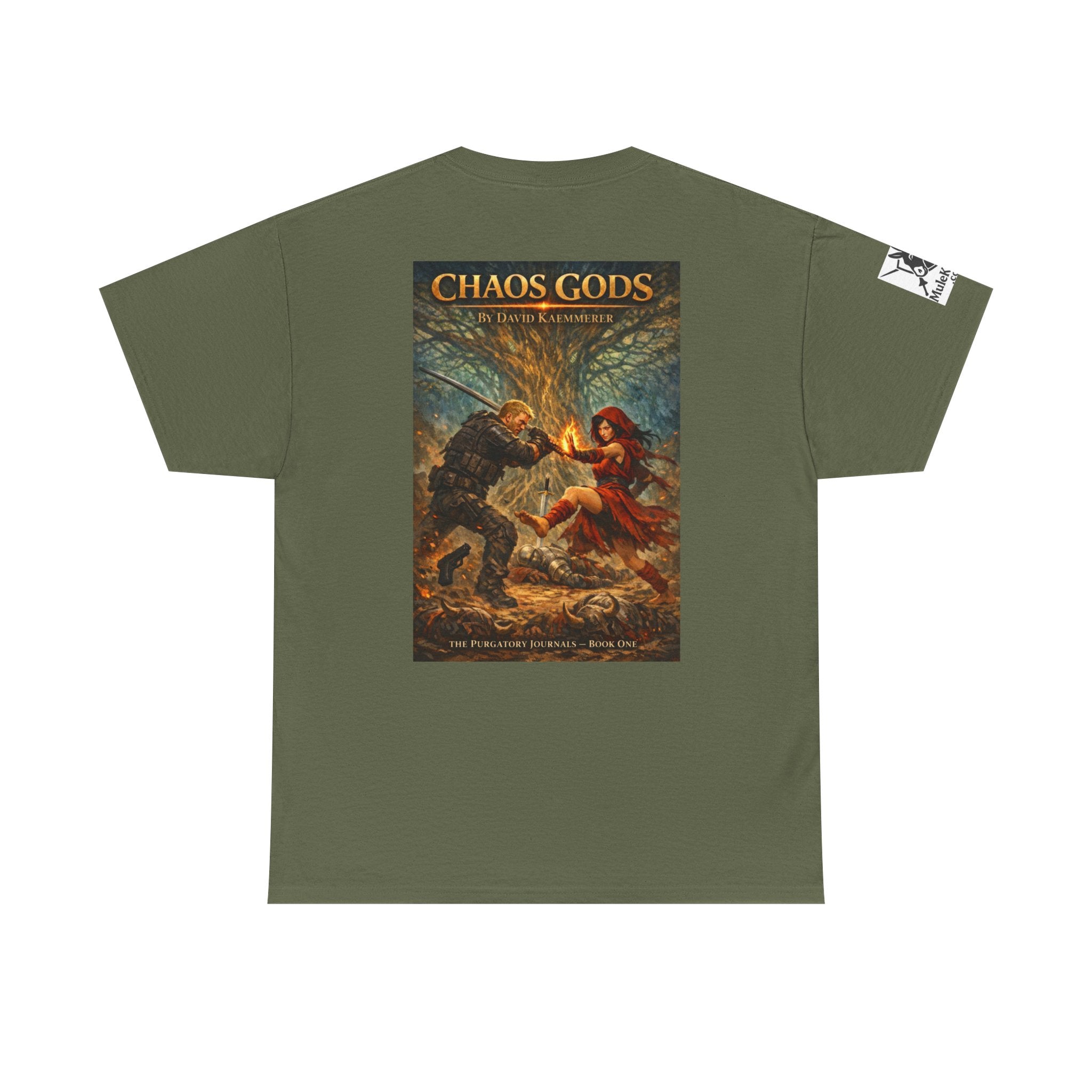 TShirt - Pandora Book Cover Art and on back depicts Chaos Gods Cover