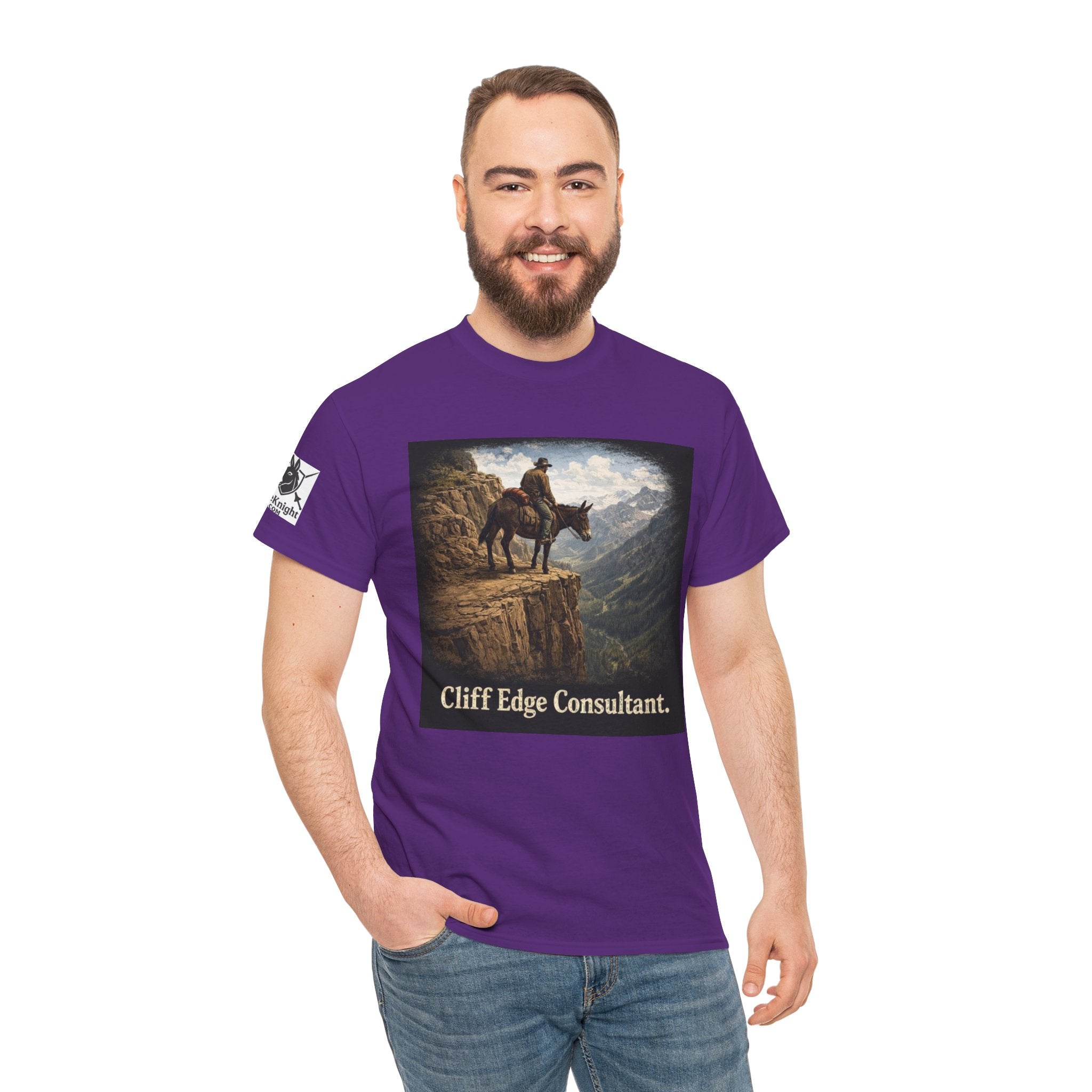 Mule Cliff Edge Consultant T-Shirt — Cowboy Landscape Graphic Tee
