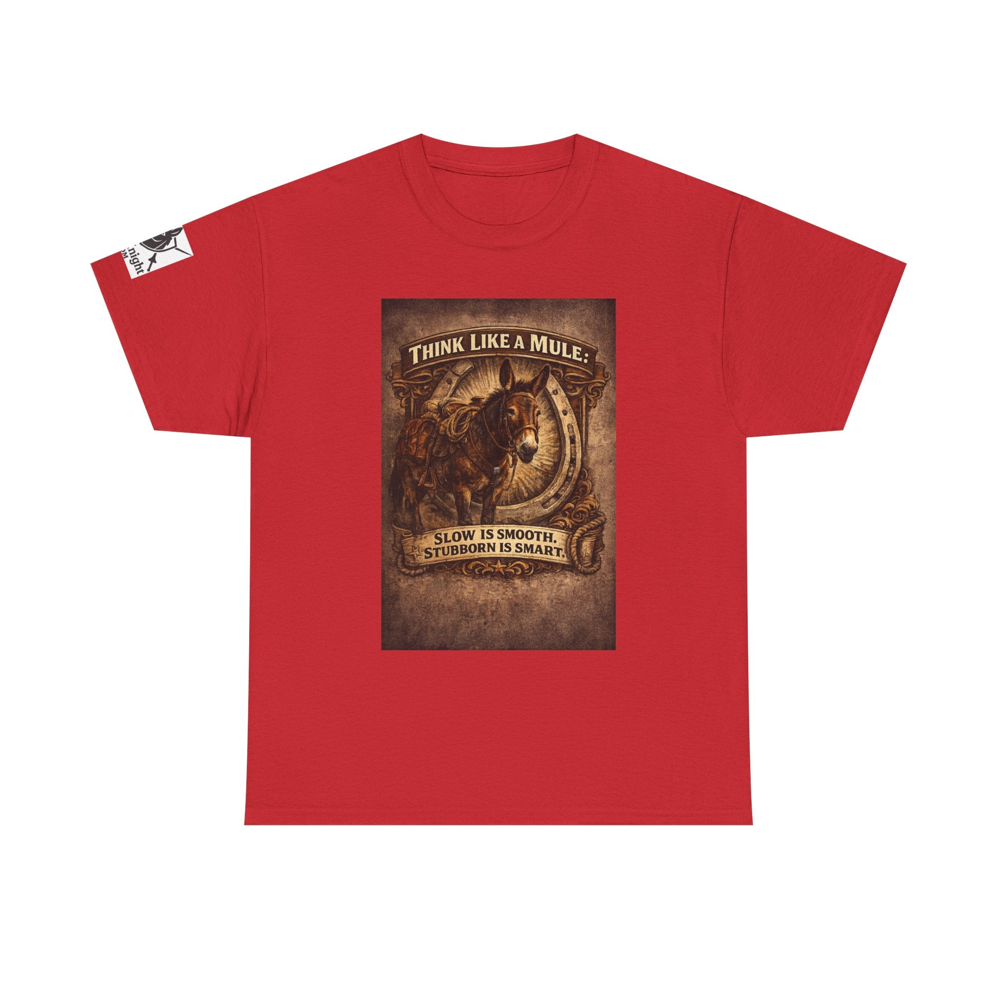 Think Like a Mule T-Shirt – Rustic Horseshoe Cowboy Western Tee