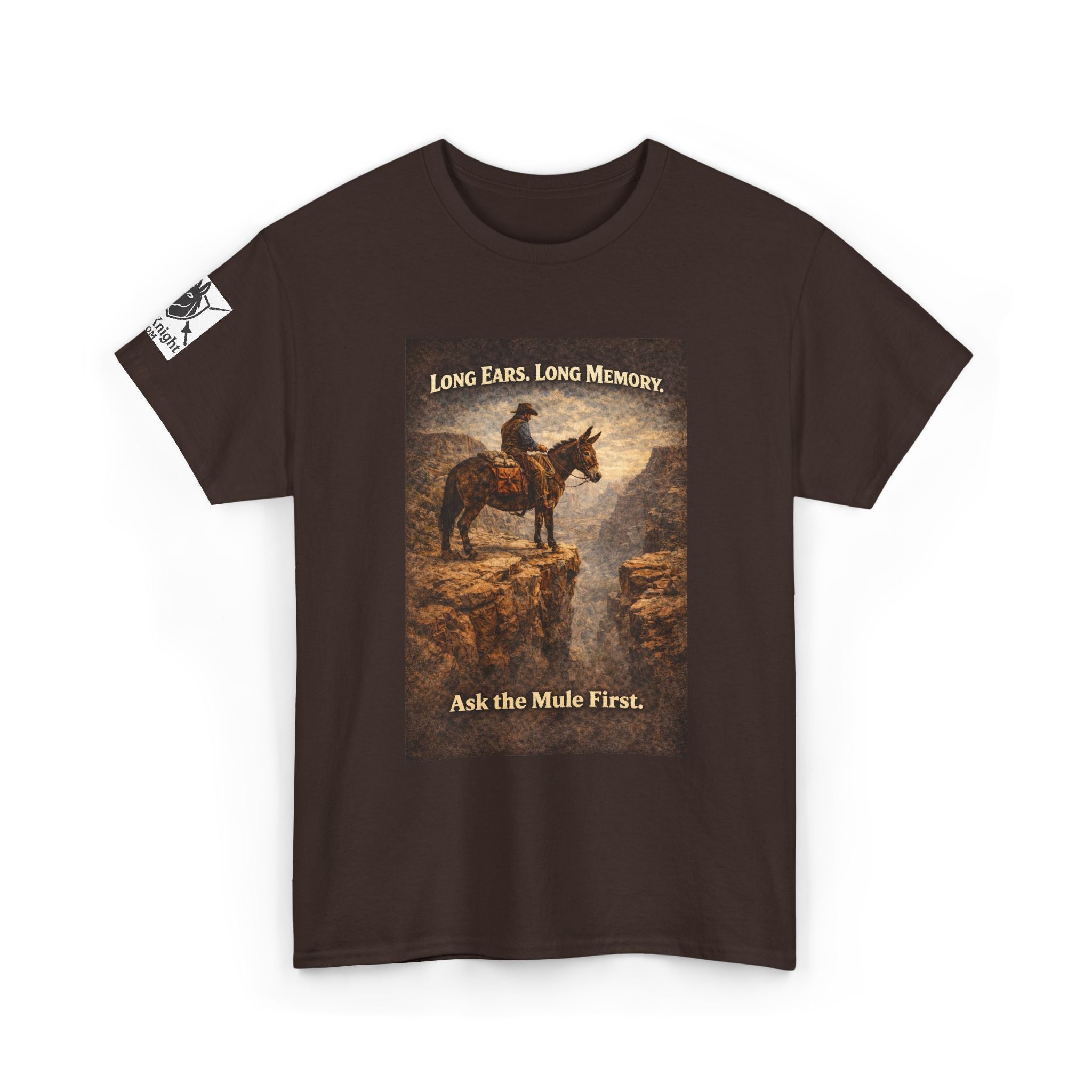 Long Ears, Long Memory Tee — "Ask the Mule First" Western Graphic T-Shirt