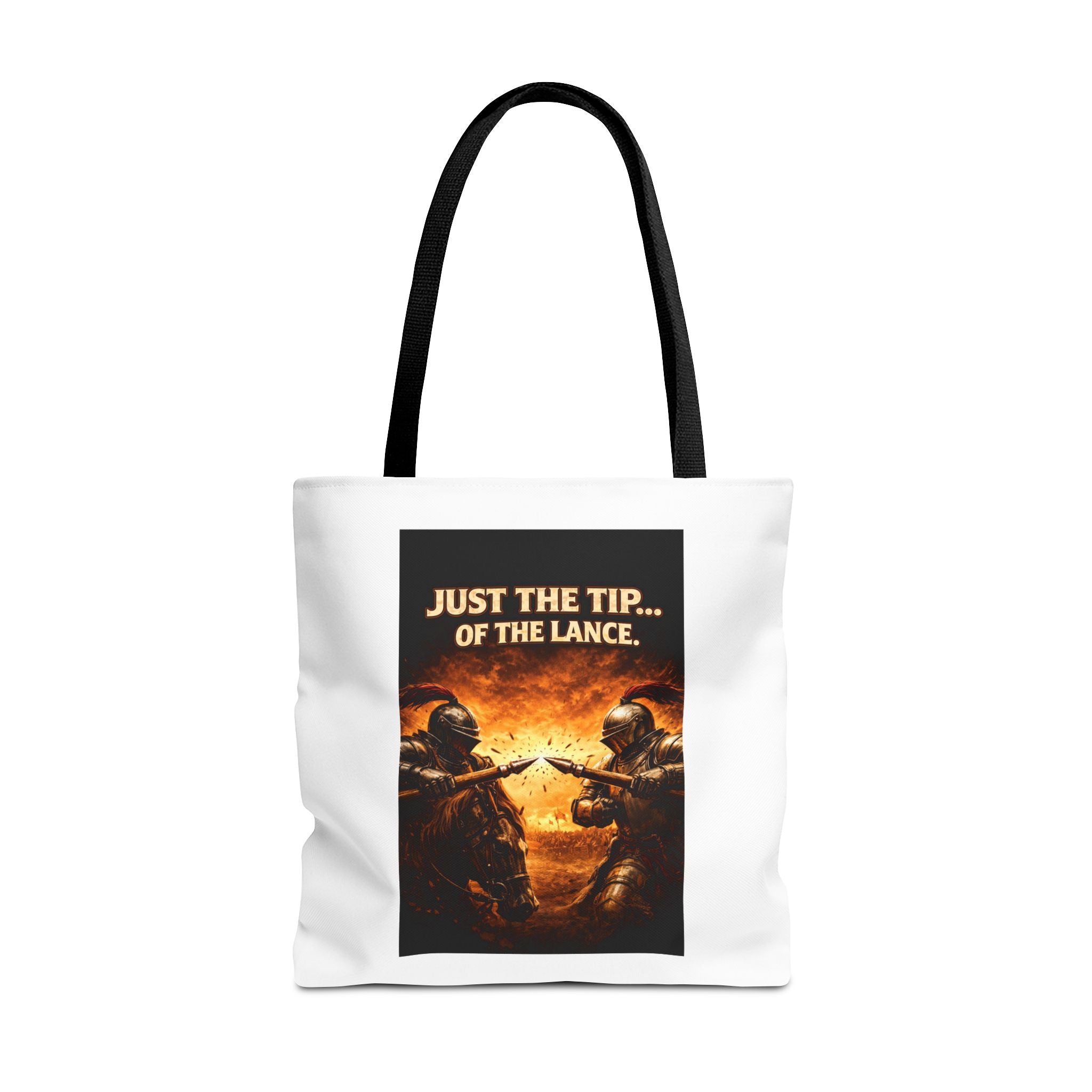 Tote Bag — "Just the Tip of the Lance" Medieval Knight Graphic Tote