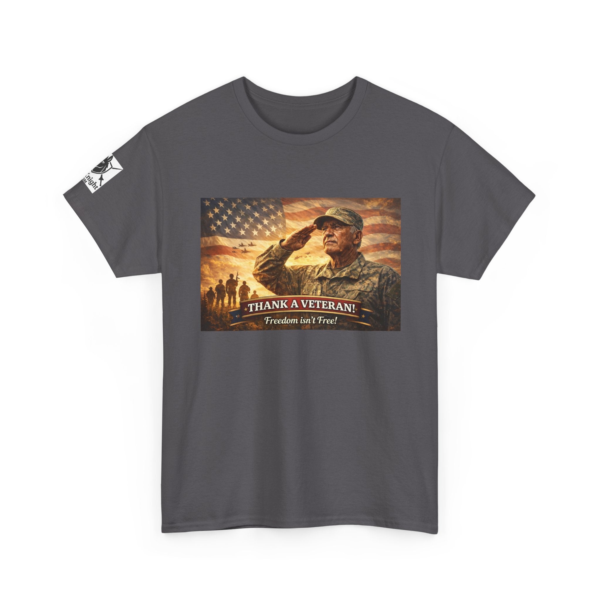 USA Flag Graphic Tee - "Freedom isnt Free  Thank a Vet!"