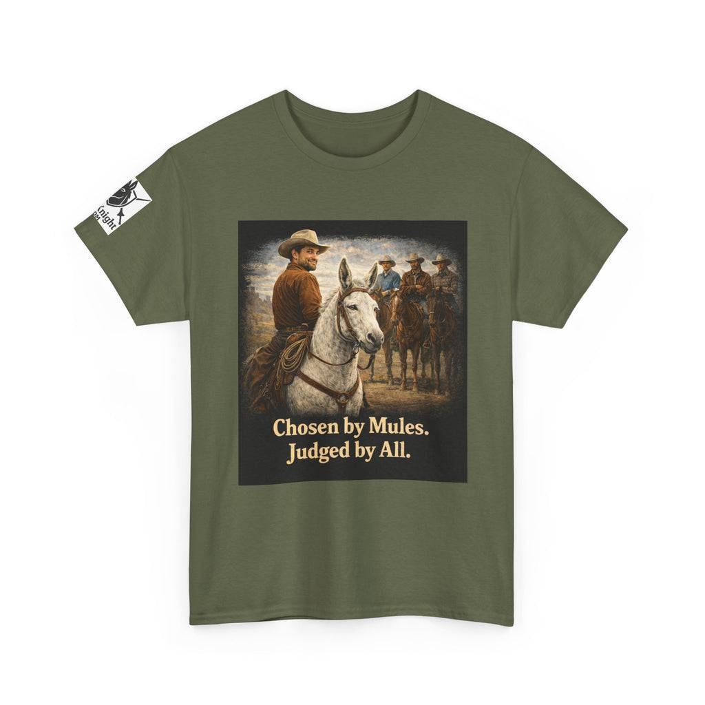 Cowboy Vintage Tee — "Chosen by Mules, Judged by All" Western Shirt