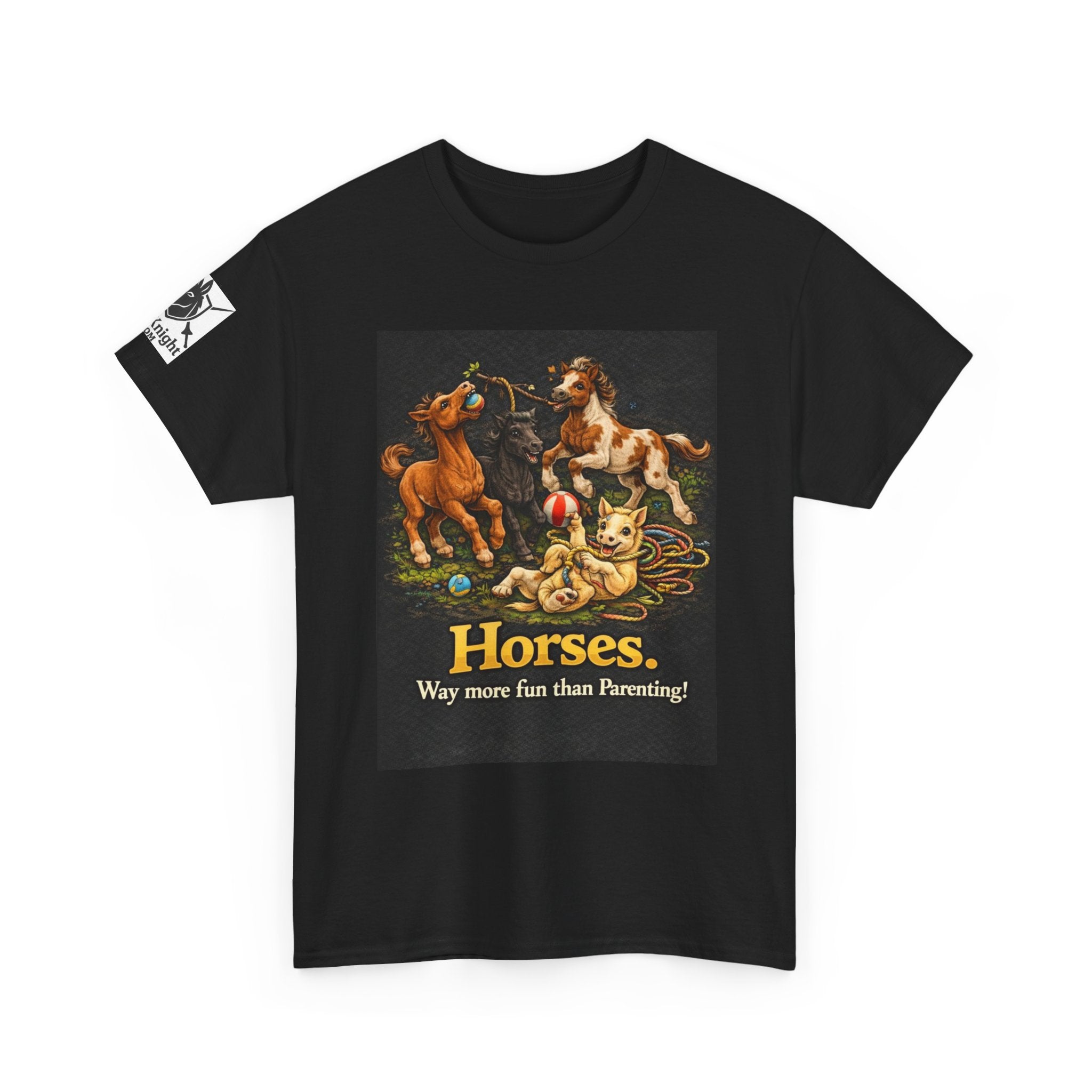 Horse lover shirt.  Horses.  Way more fun than Parenting! Teeshirt funny