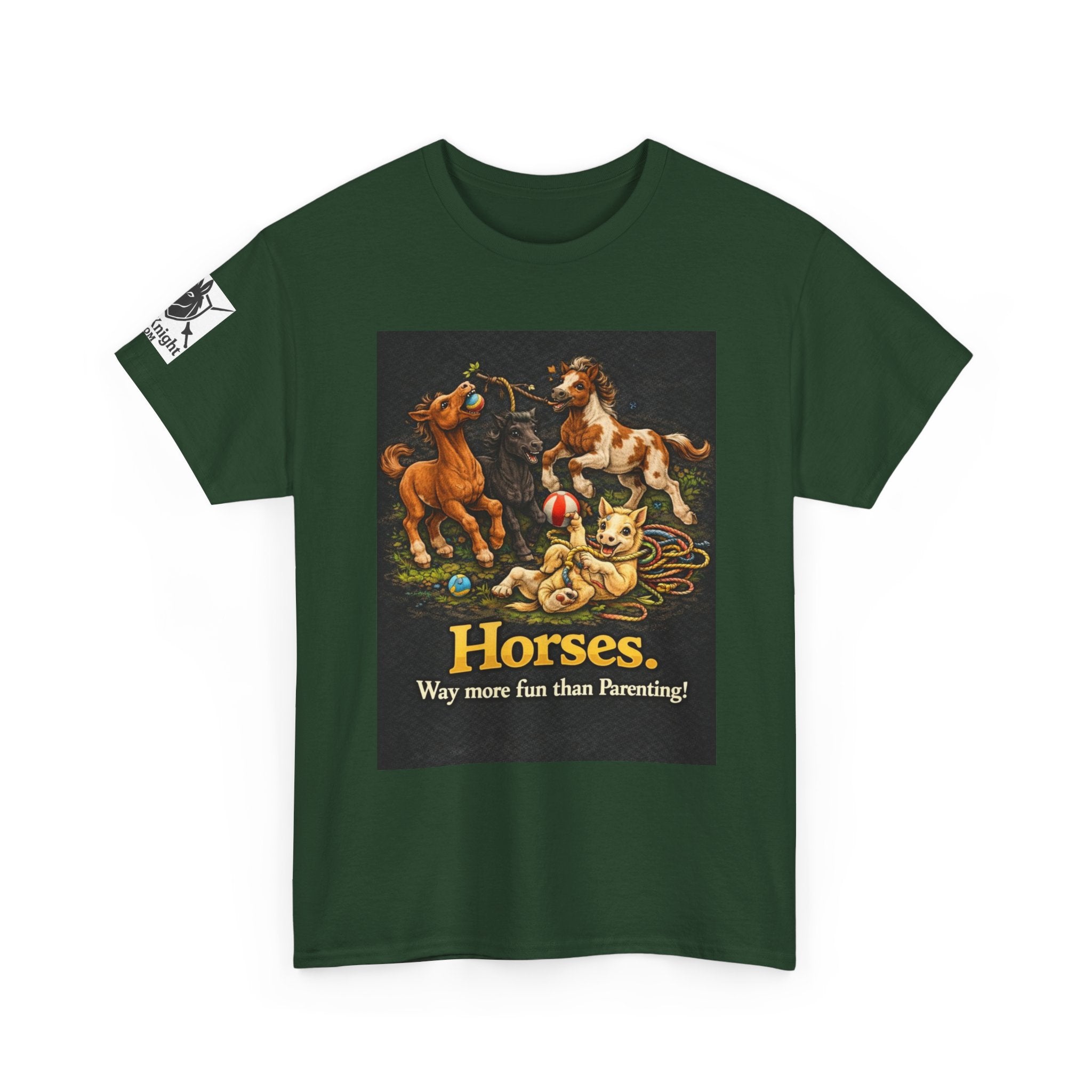 Horse lover shirt.  Horses.  Way more fun than Parenting! Teeshirt funny