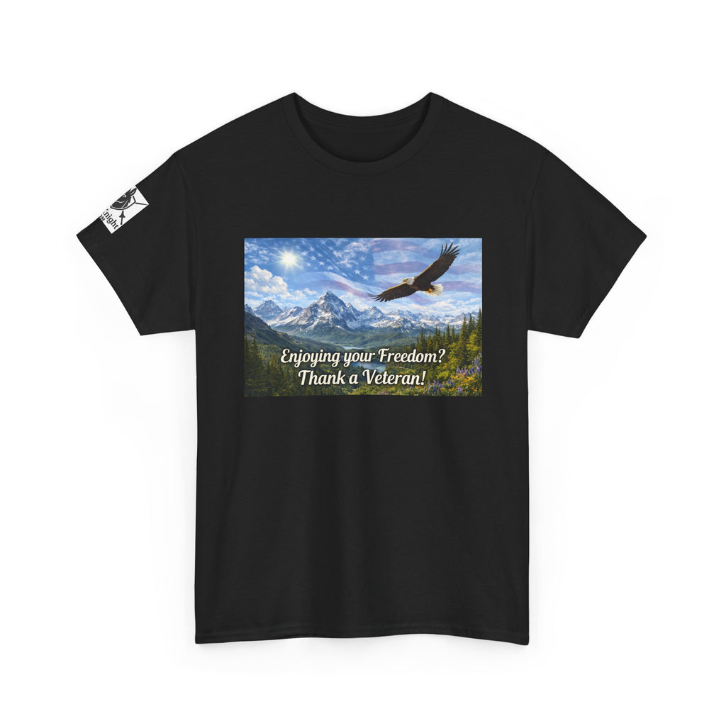 USA Graphic Tee - "Enjoying your freedom?  Thank a Vet!"