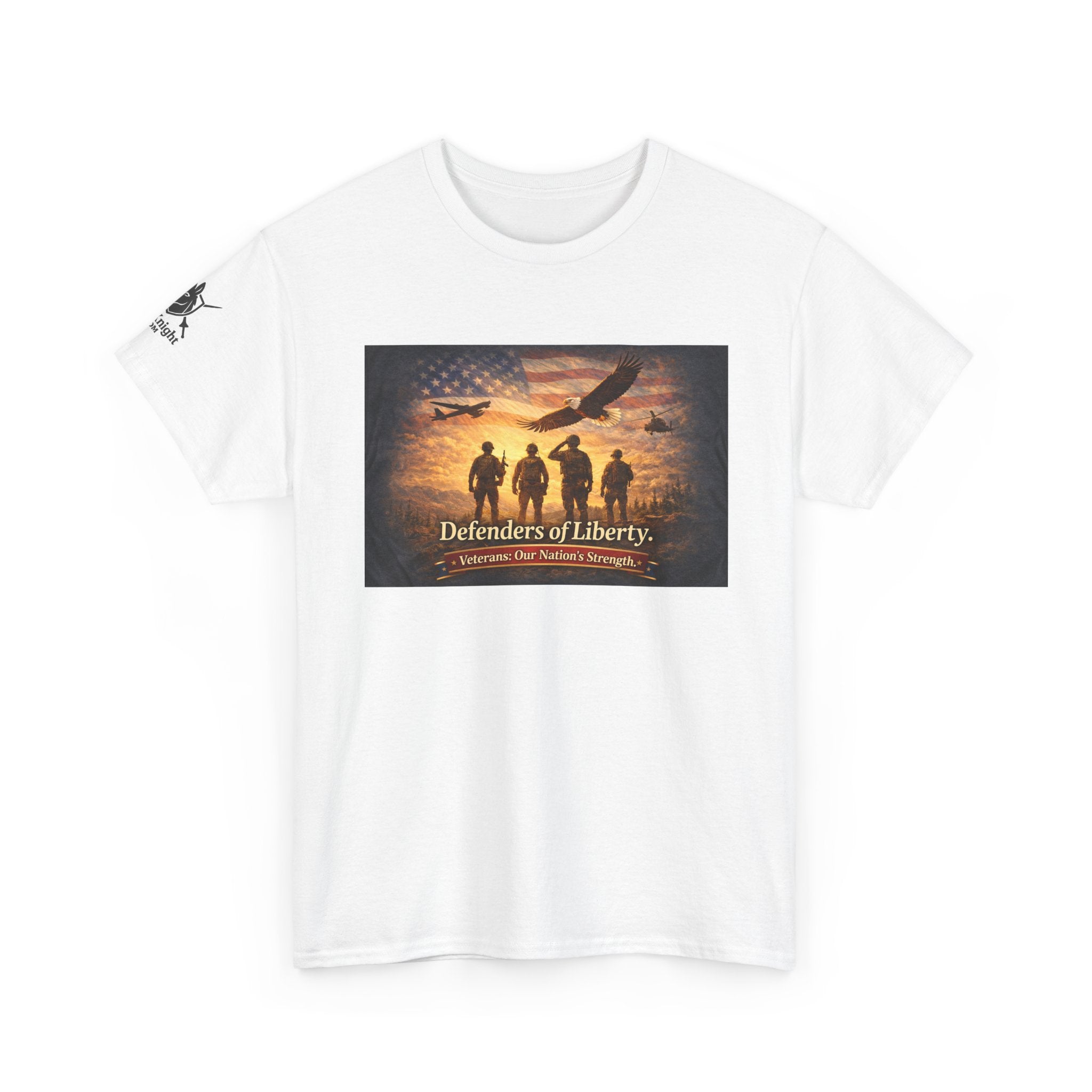 USA Flag Graphic Tee - "Defenders of Liberty -Veterans our nations strength!"