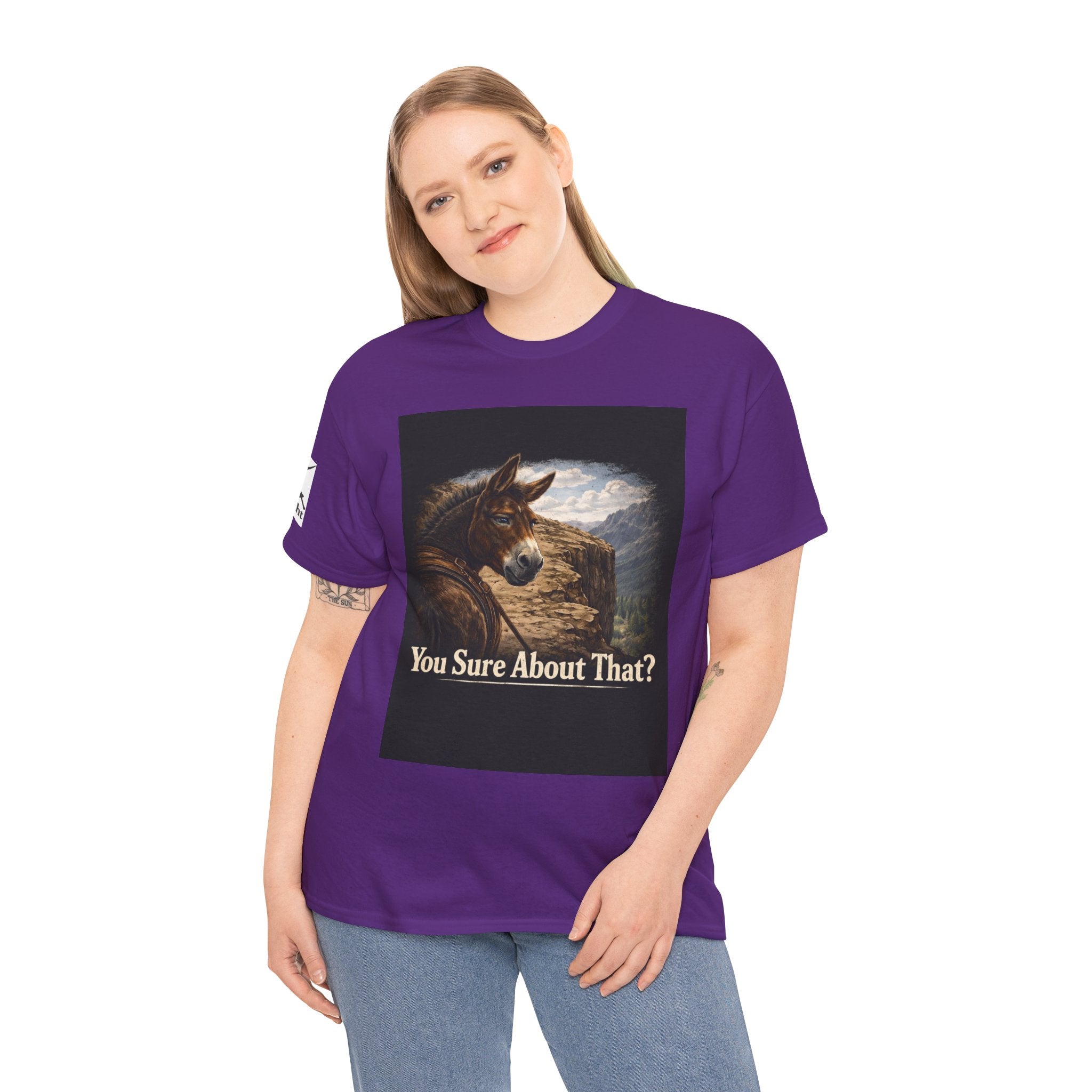 Funny Mule Tee "You Sure About That?" — Humorous Animal Graphic T-Shirt