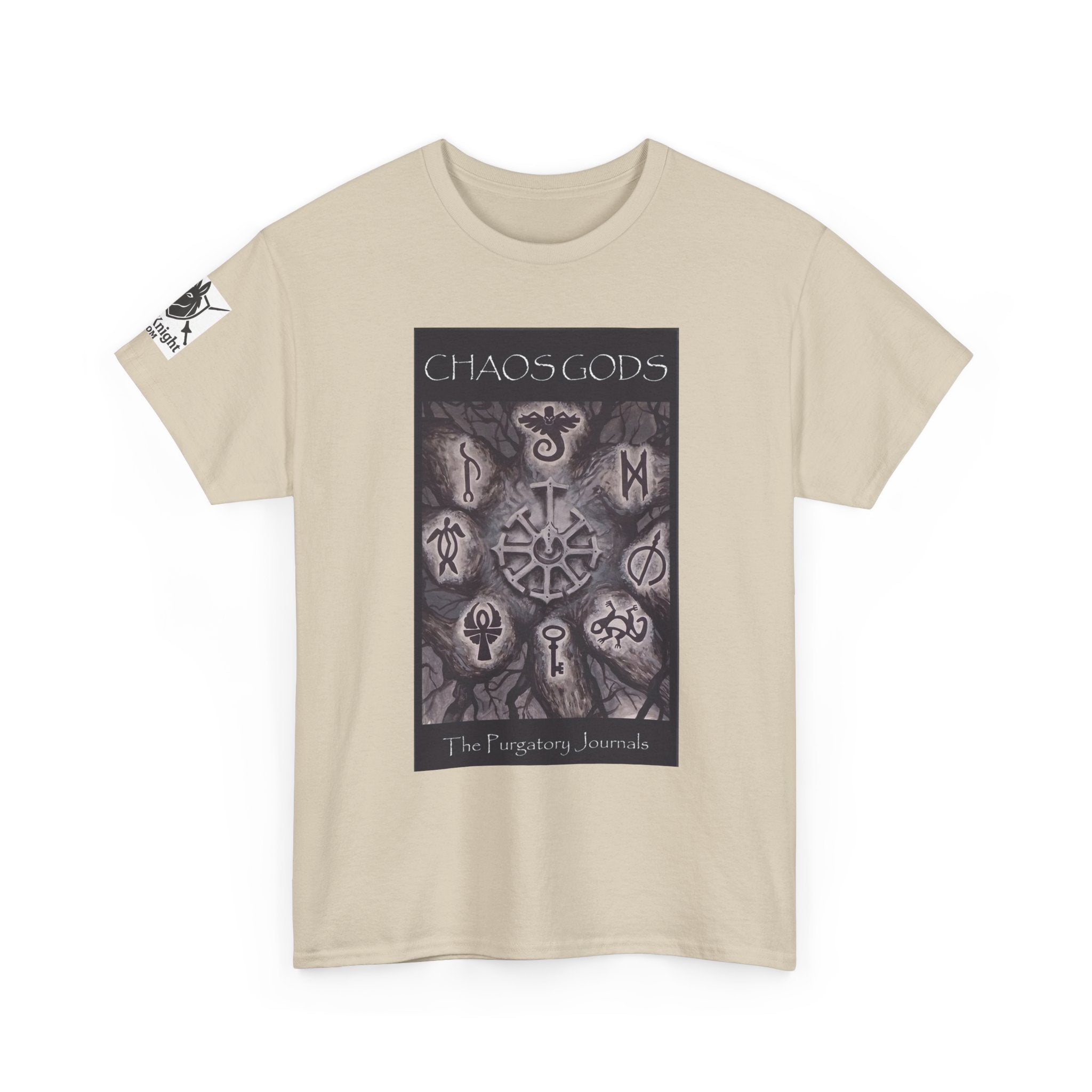 Chaos Gods World Tree Front - Pandora -Purgatory Journals Book 3 Back -  Graphic Tee — Fantasy Novel tee