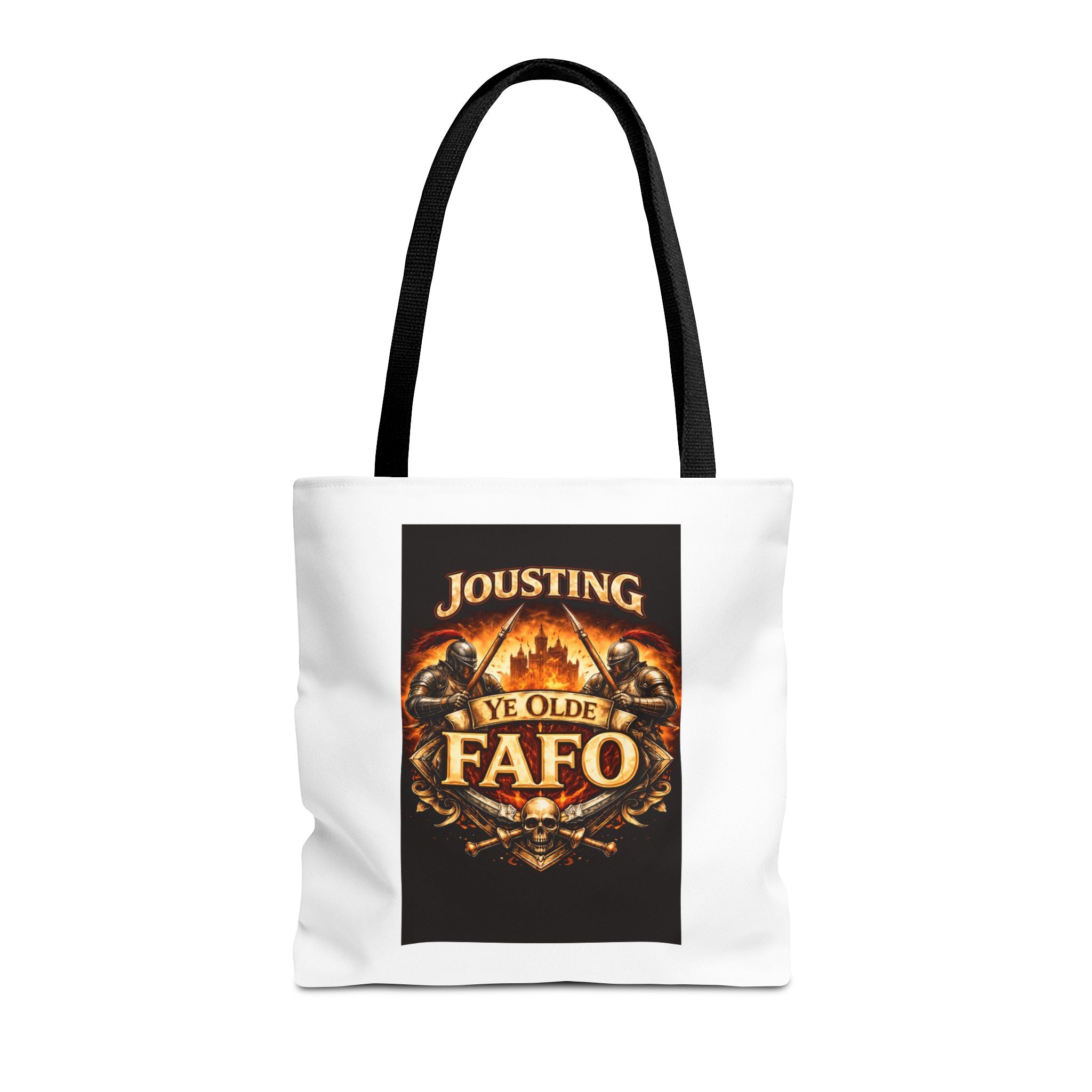 Tote Bag — "Jousting Ye Olde Fafo" Medieval Knight Graphic Tote