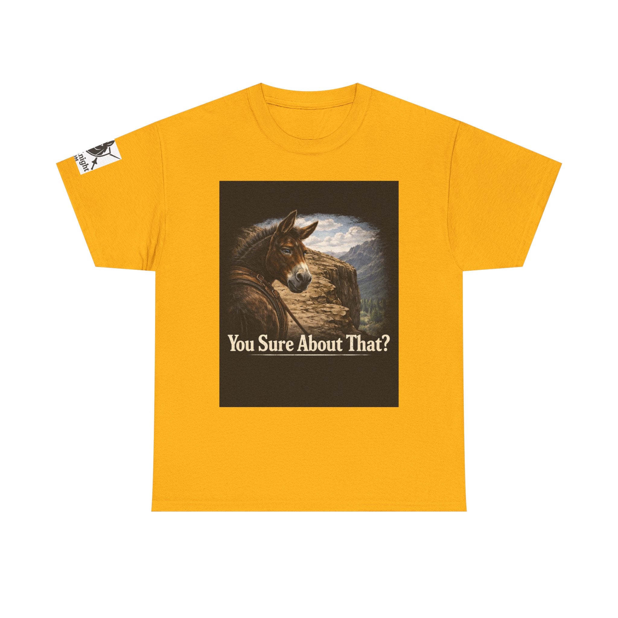 Funny Mule Tee "You Sure About That?" — Humorous Animal Graphic T-Shirt