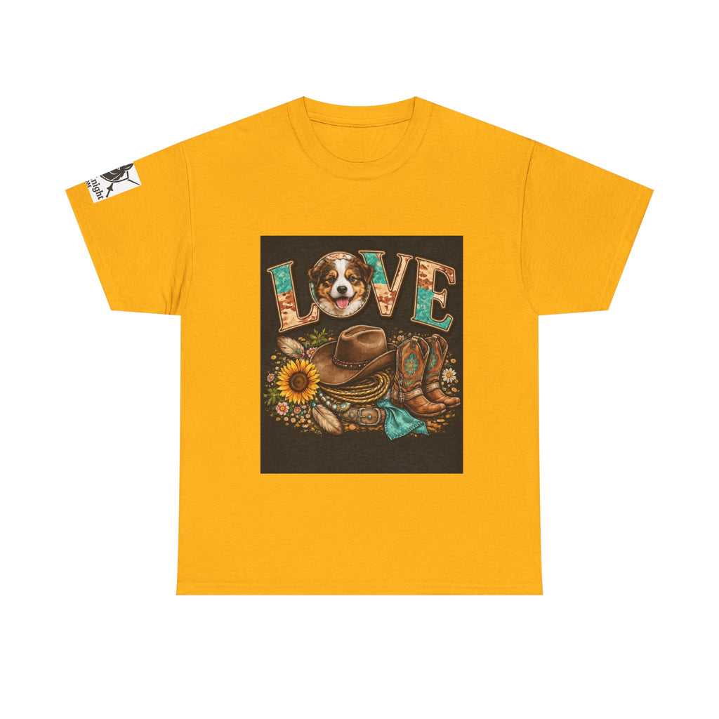 Western rider Love Puppies— Cowgirl western Graphic Tee