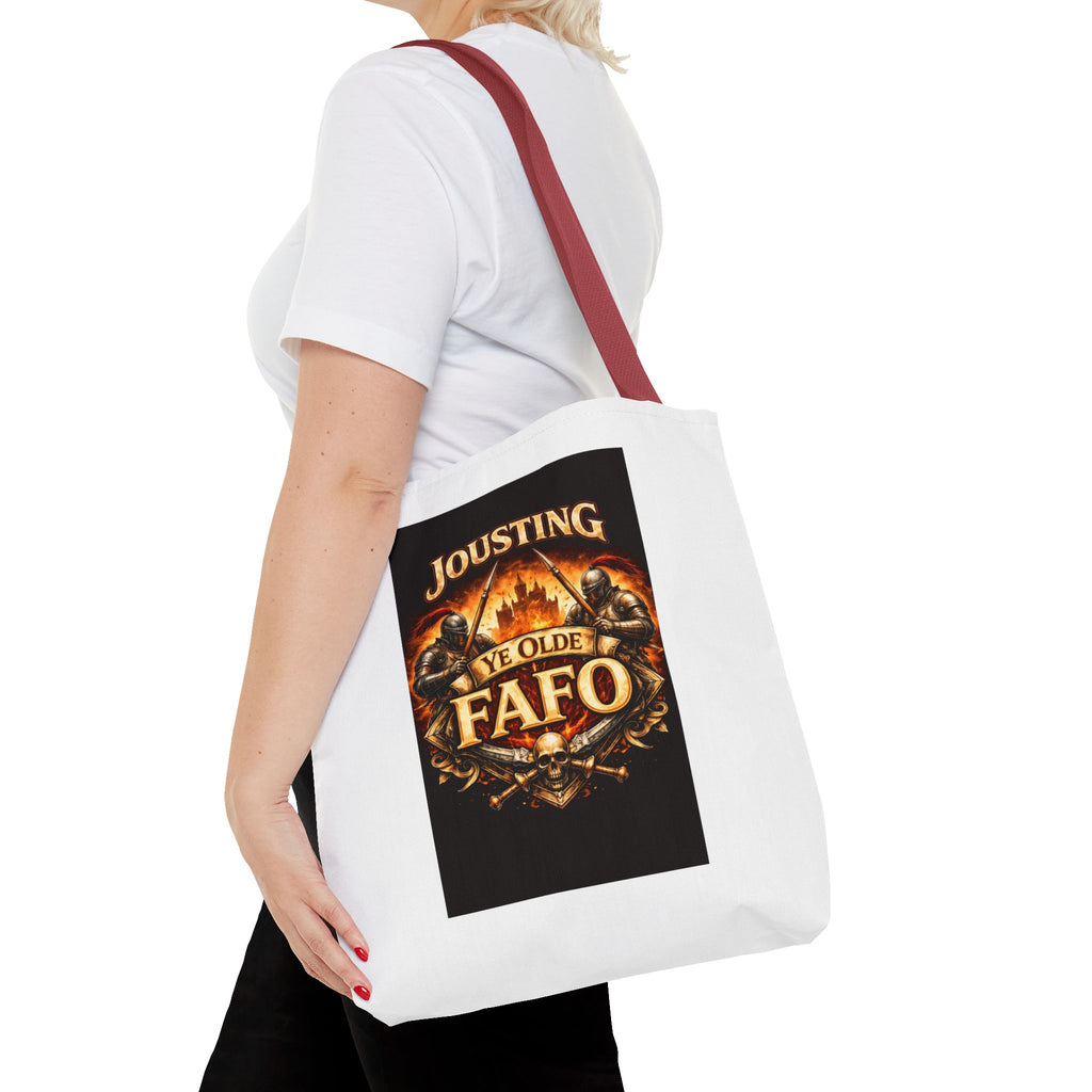 Tote Bag — "Jousting Ye Olde Fafo" Medieval Knight Graphic Tote