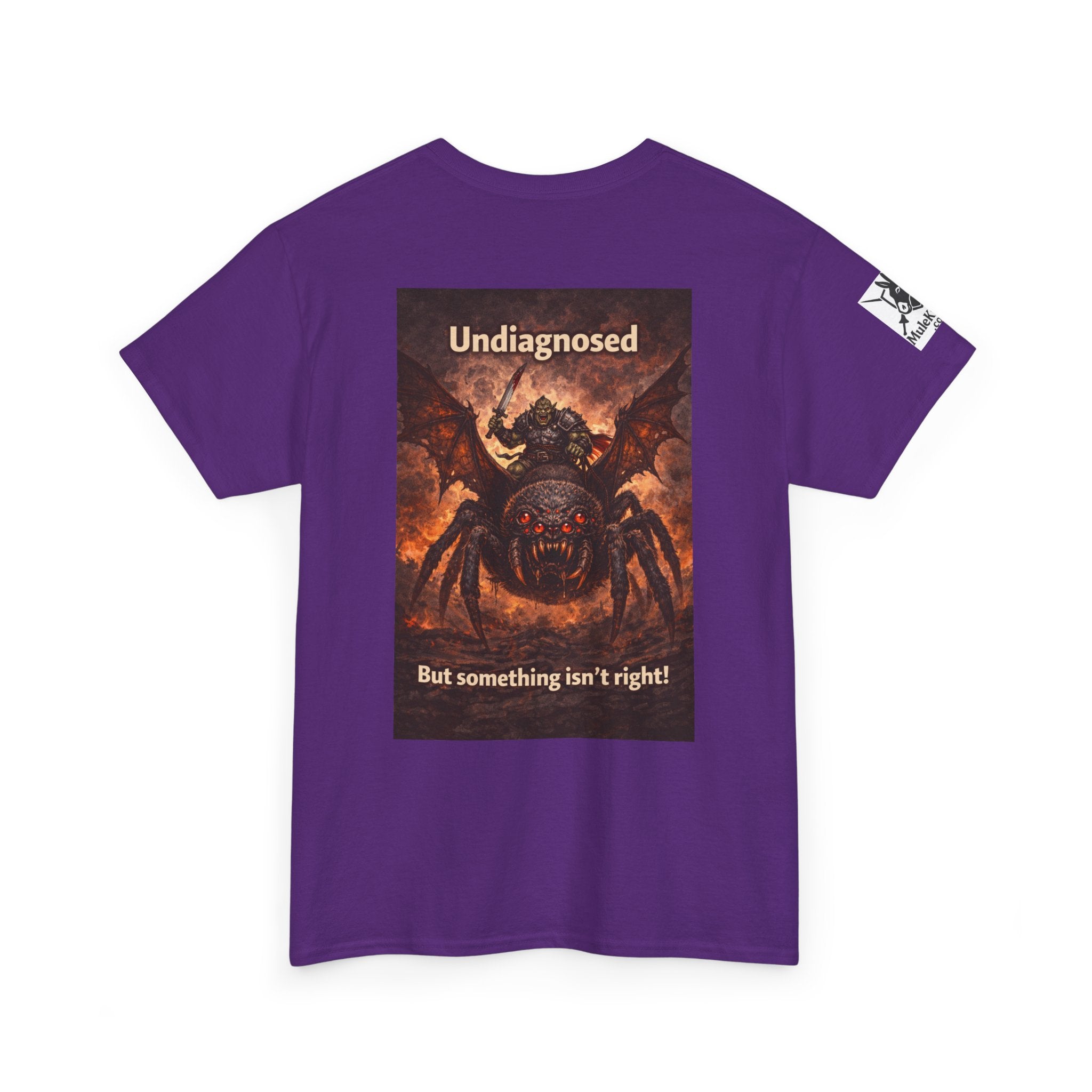 Gaming Tee— “Undiagnosed. But something isn't right!"  Orc riding a flying spider mount funny tee