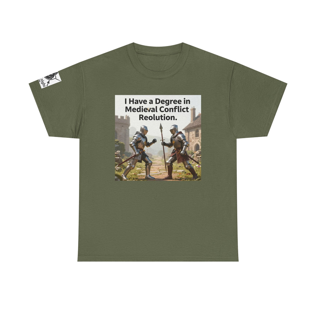 Medieval Conflict Resolution T-Shirt — Funny Knight Diploma Tee
