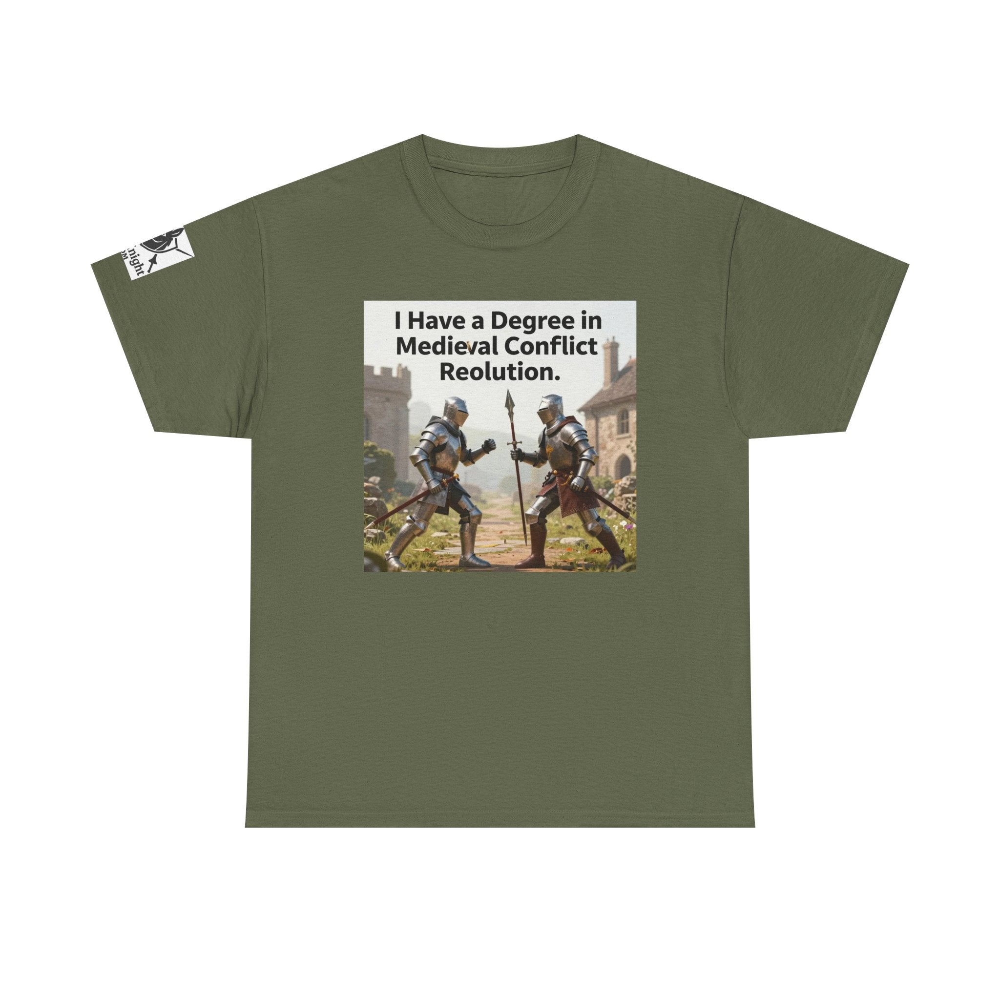 Medieval Conflict Resolution T-Shirt — Funny Knight Diploma Tee