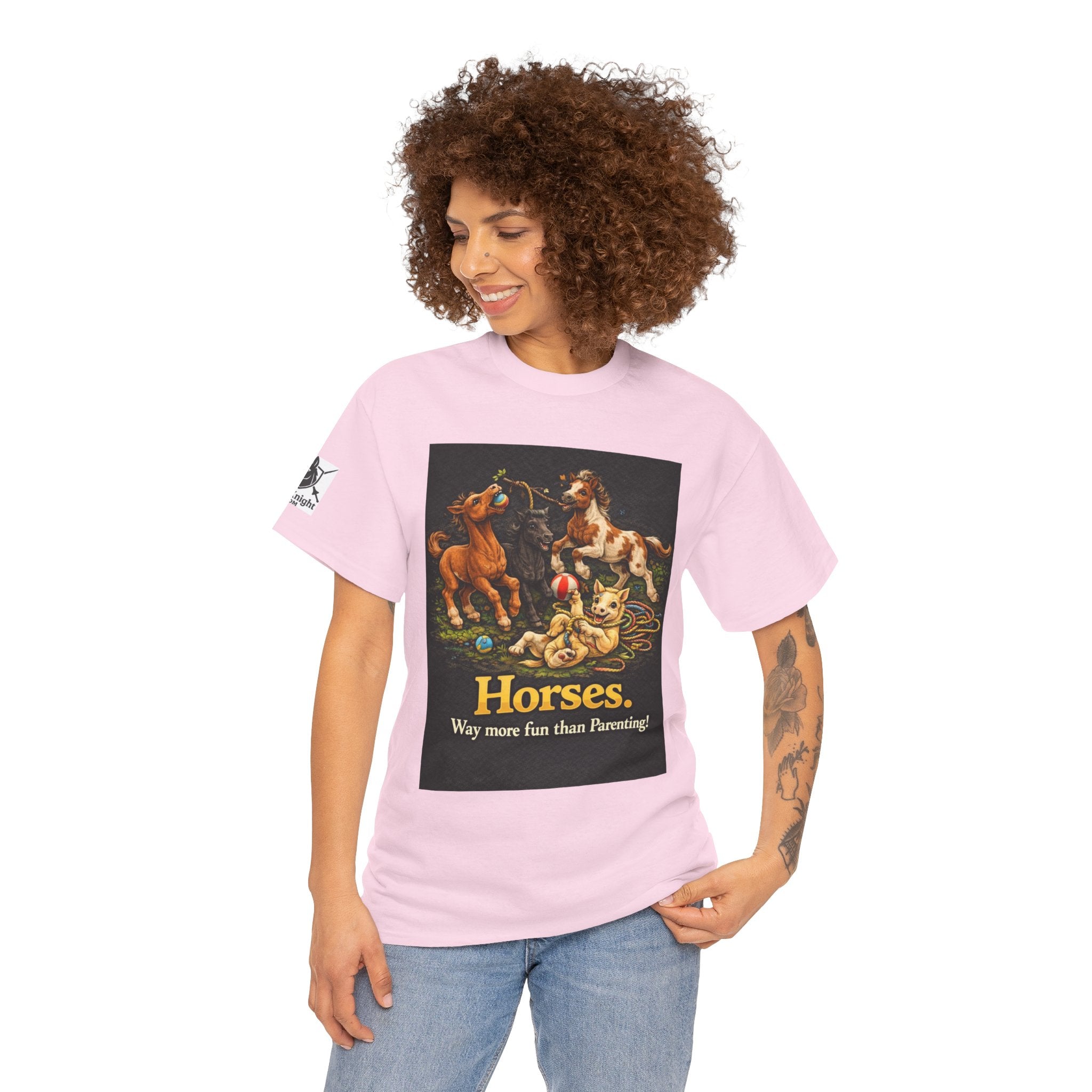 Horse lover shirt.  Horses.  Way more fun than Parenting! Teeshirt funny
